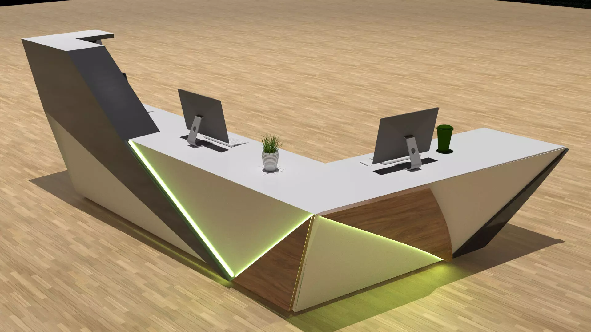 Elegant Reception Desk Table 3D model_0