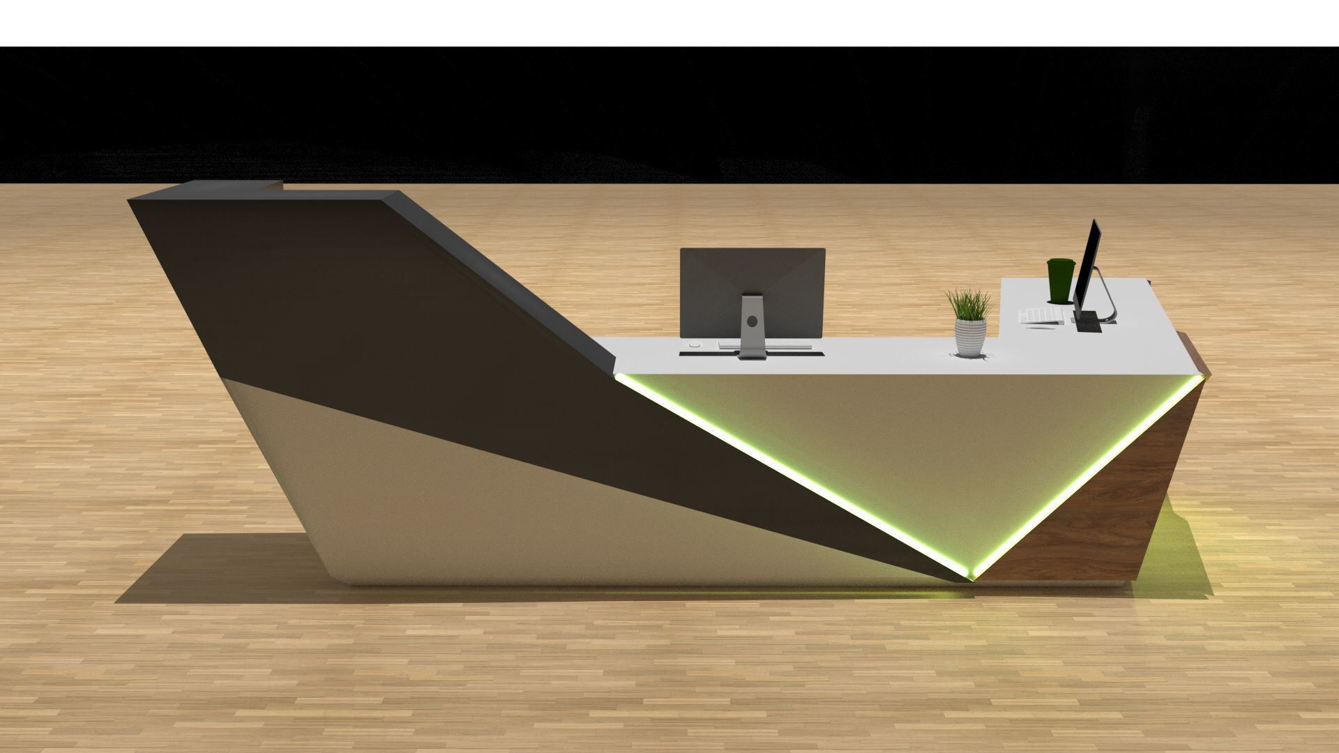 Elegant Reception Desk Table 3D model_1