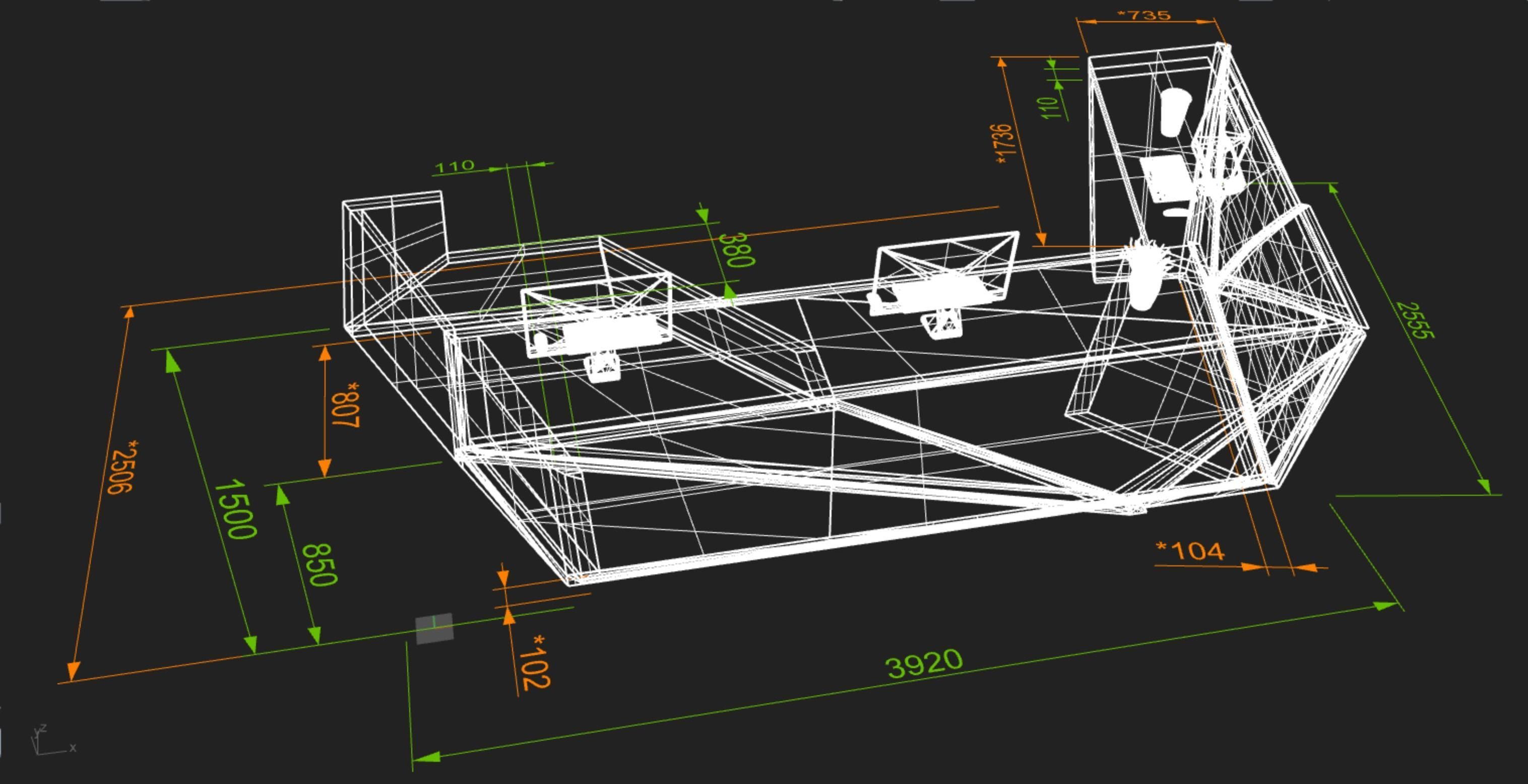 Elegant Reception Desk Table 3D model_6