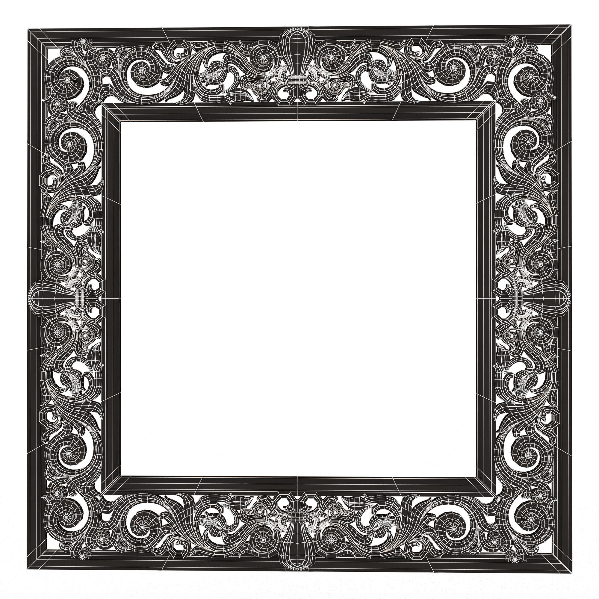 Classic Frame and Mirror 066 Low-poly 3D model_12