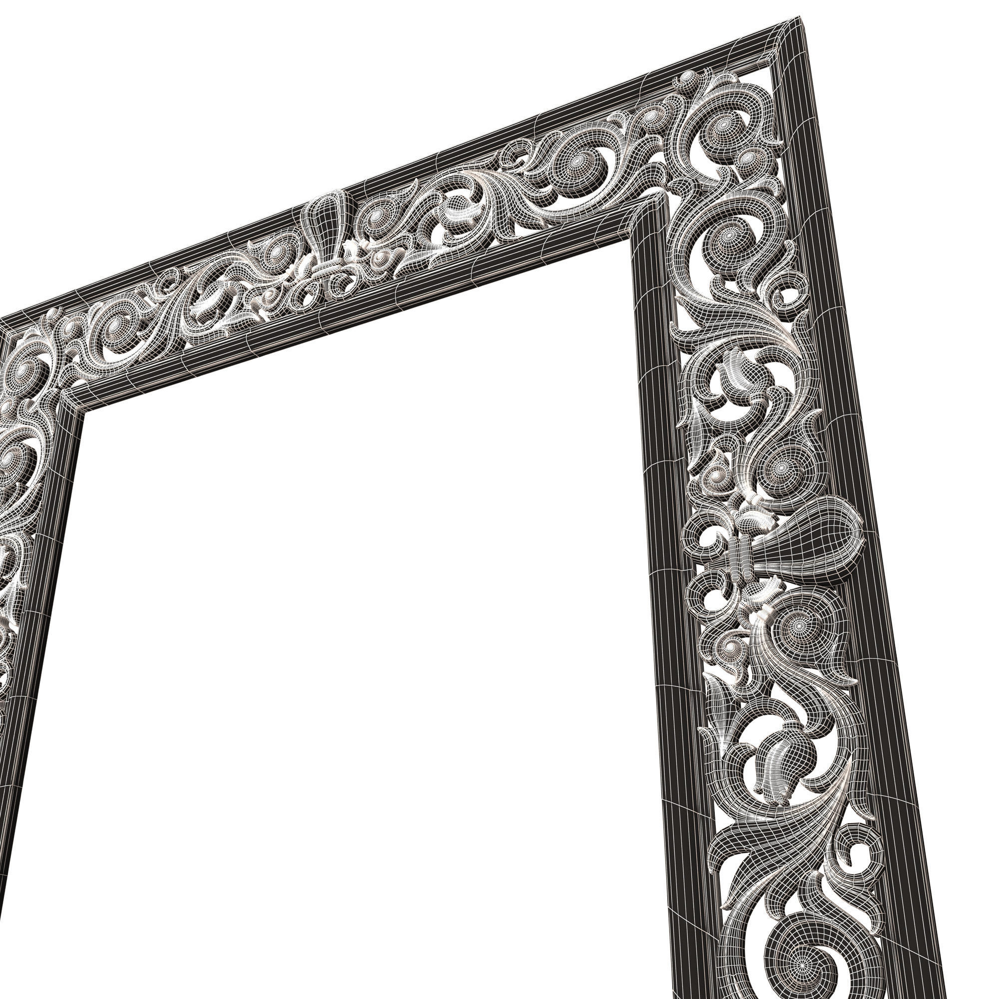 Classic Frame and Mirror 066 Low-poly 3D model_10