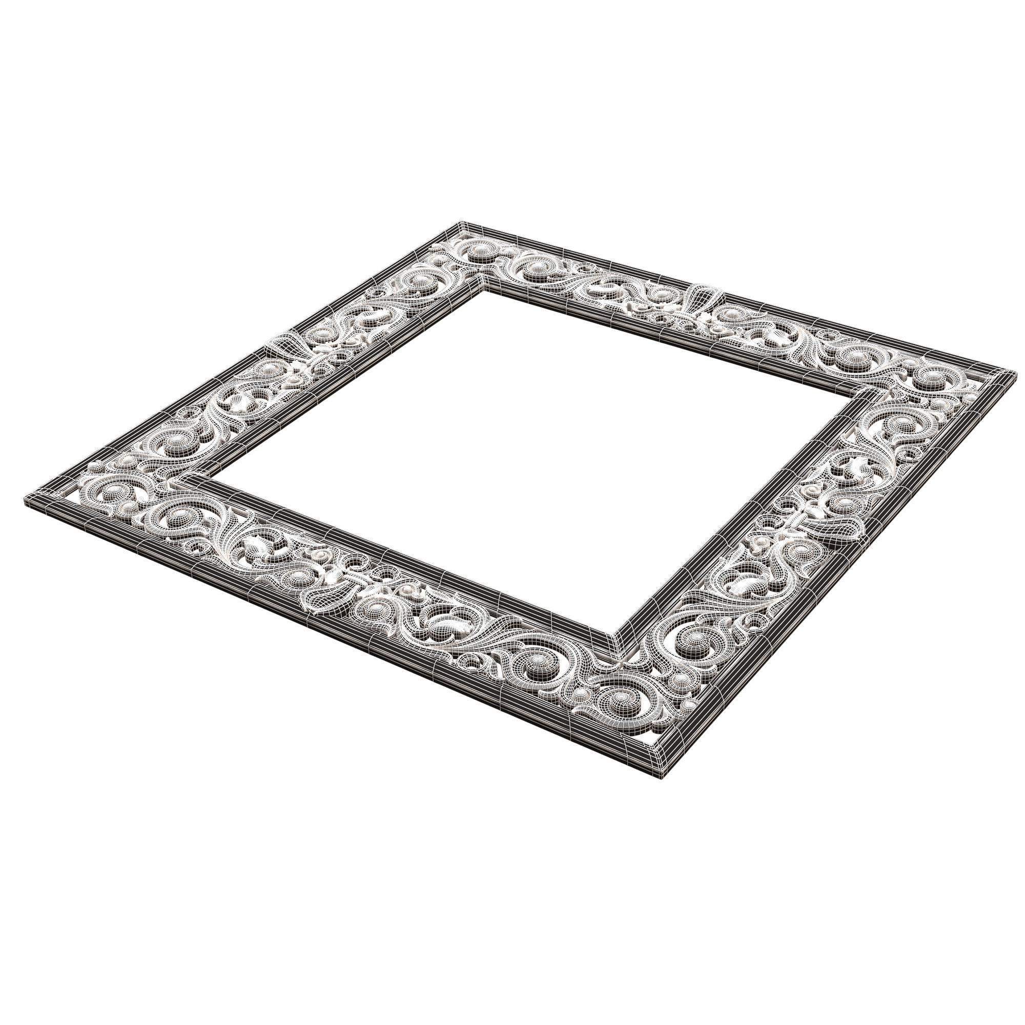 Classic Frame and Mirror 066 Low-poly 3D model_11