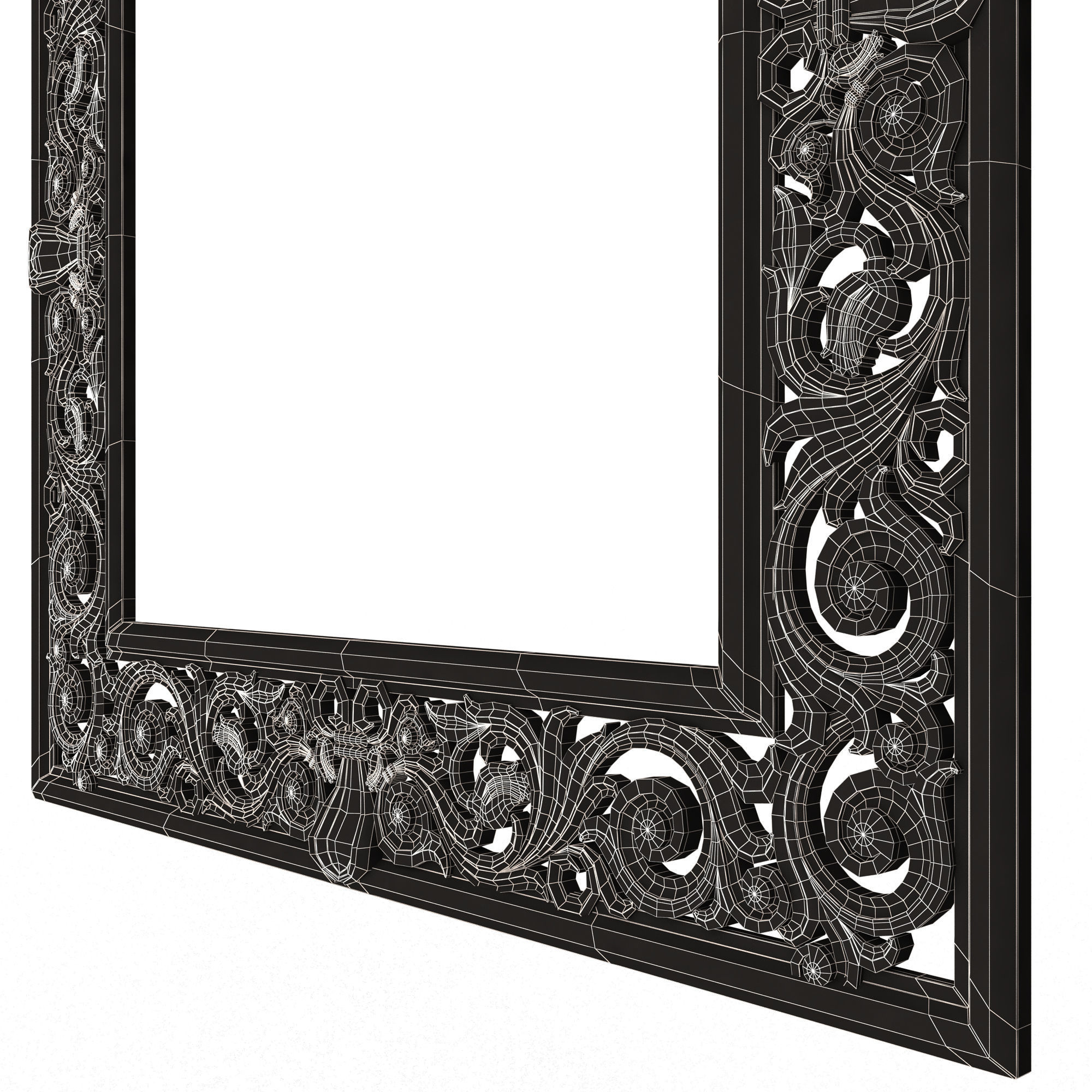 Classic Frame and Mirror 066 Low-poly 3D model_14