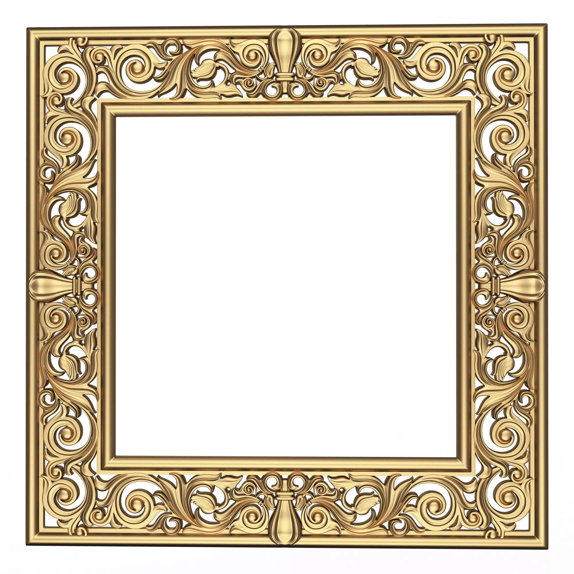 Classic Frame and Mirror 066 Low-poly 3D model_0
