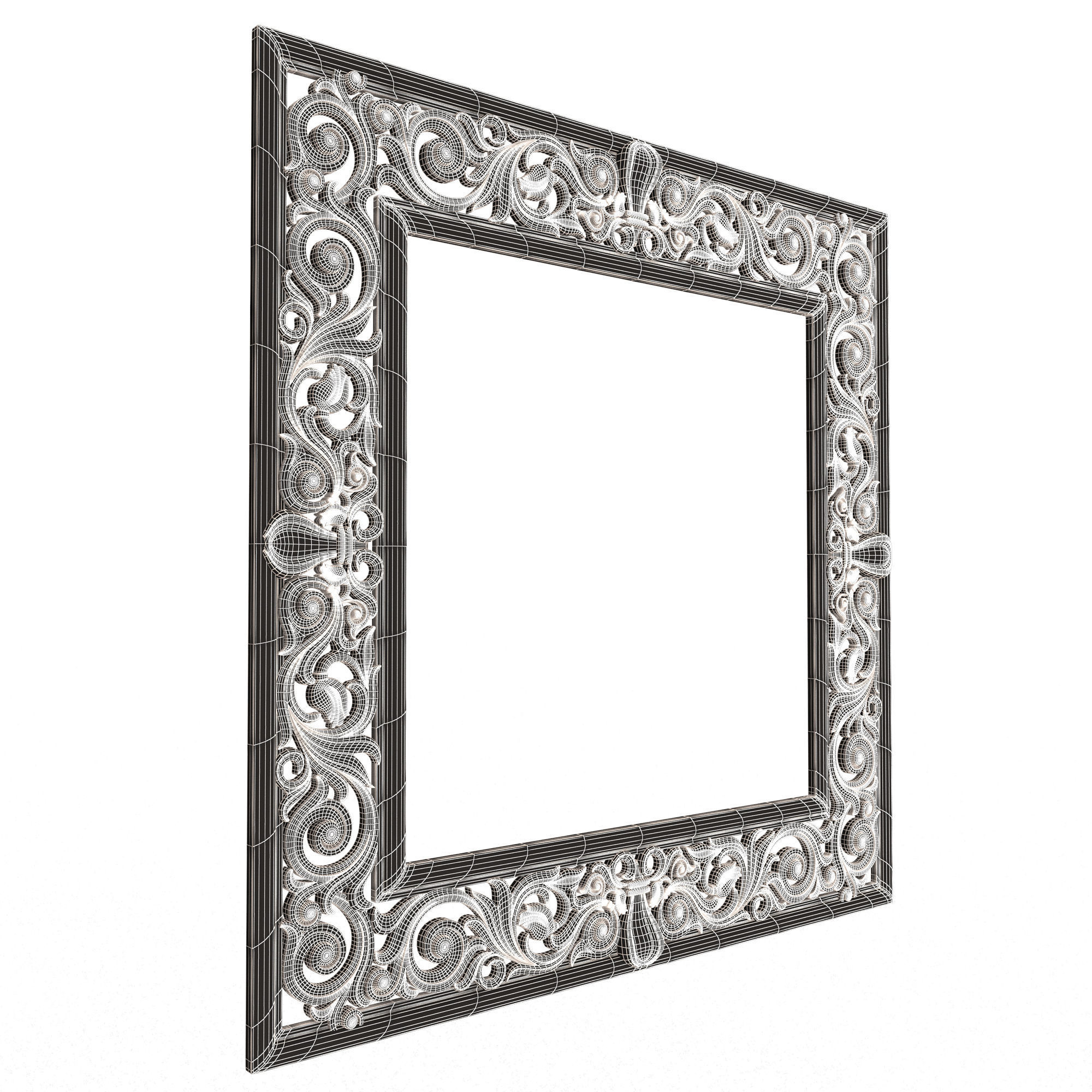 Classic Frame and Mirror 066 Low-poly 3D model_9