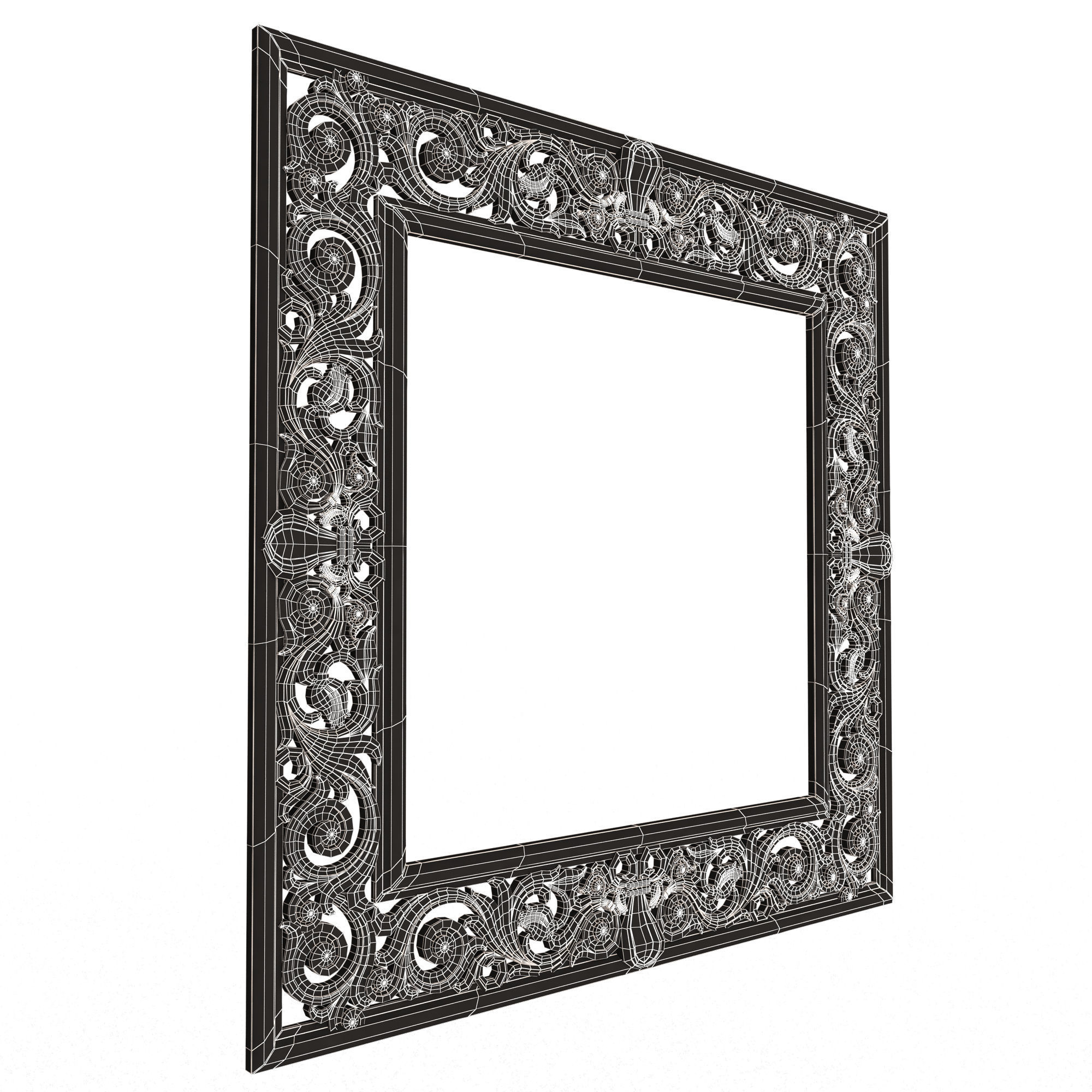 Classic Frame and Mirror 066 Low-poly 3D model_15