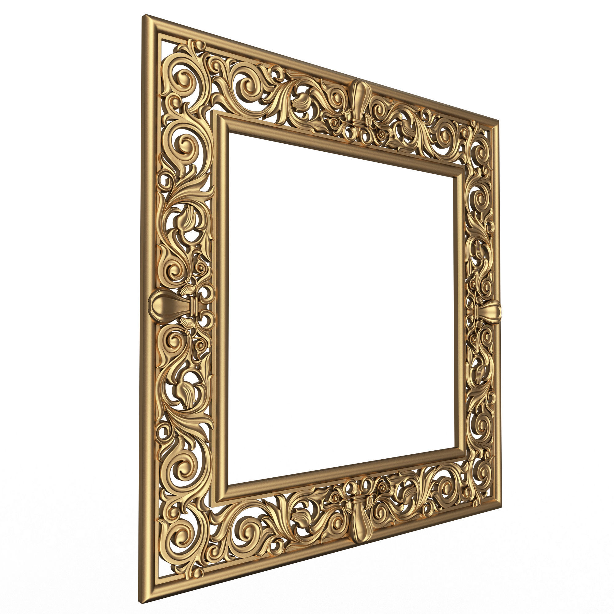 Classic Frame and Mirror 066 Low-poly 3D model_3