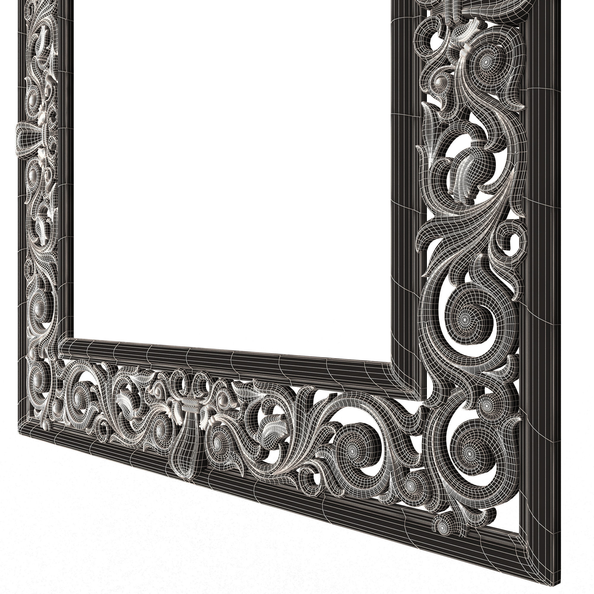 Classic Frame and Mirror 066 Low-poly 3D model_8