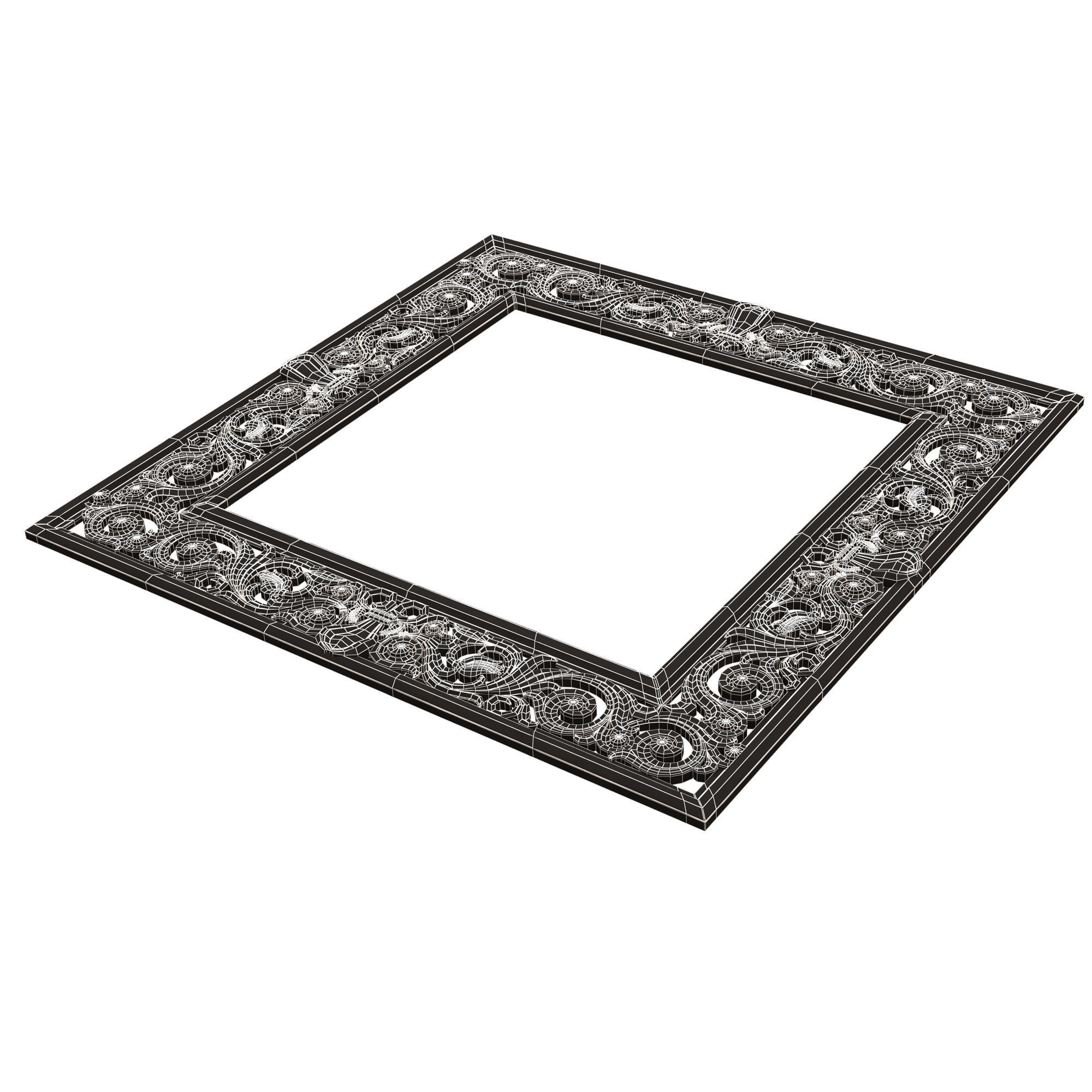 Classic Frame and Mirror 066 Low-poly 3D model_17