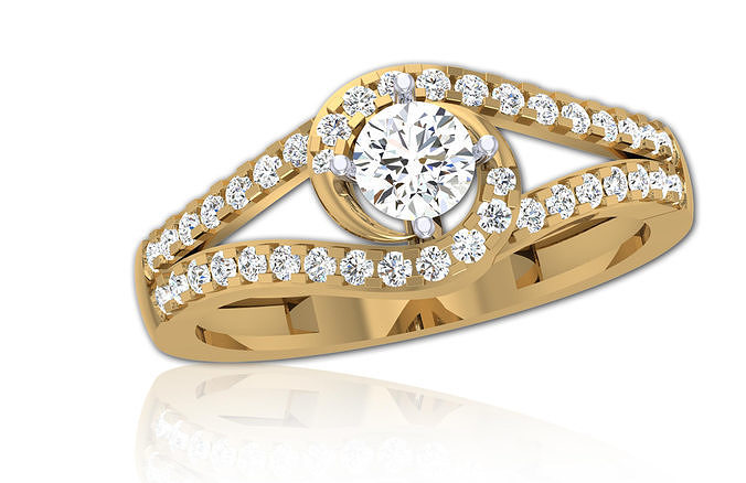 Solitaire Diamond Women Engagement Ring Jewelry 3D print model