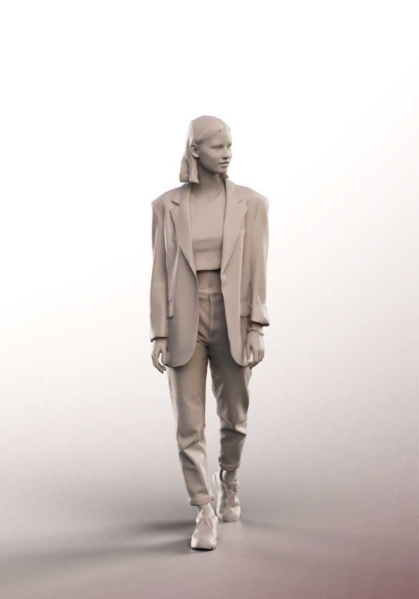 Chiara 13220 - Young Business Woman Walking Low-poly 3D model_4