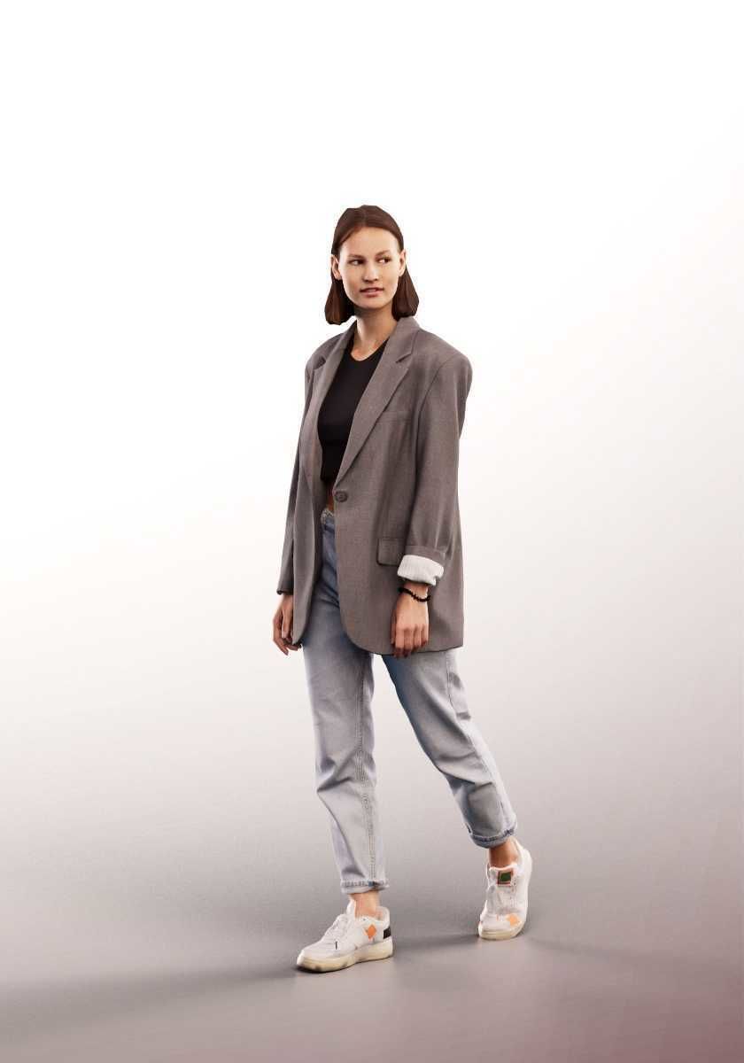 Chiara 13220 - Young Business Woman Walking Low-poly 3D model_1