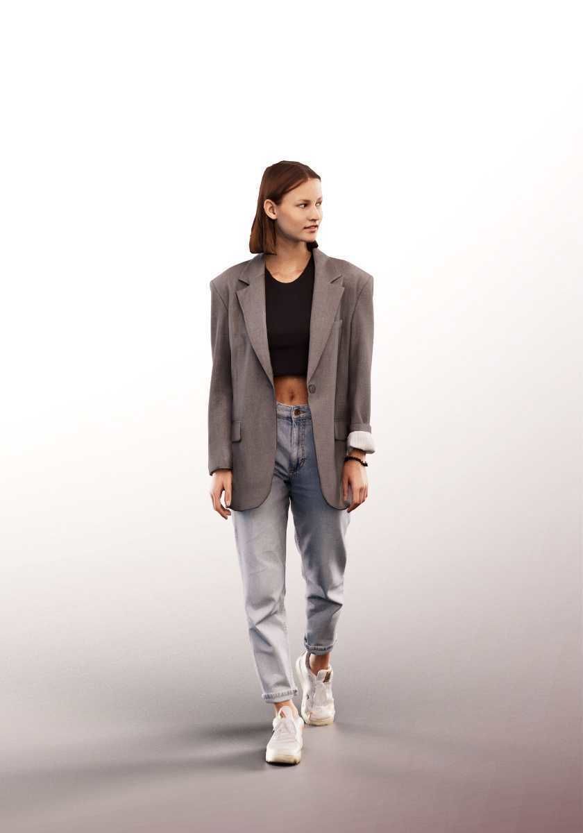 Chiara 13220 - Young Business Woman Walking Low-poly 3D model_2