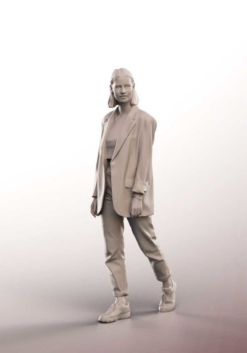 Chiara 13220 - Young Business Woman Walking Low-poly 3D model_3