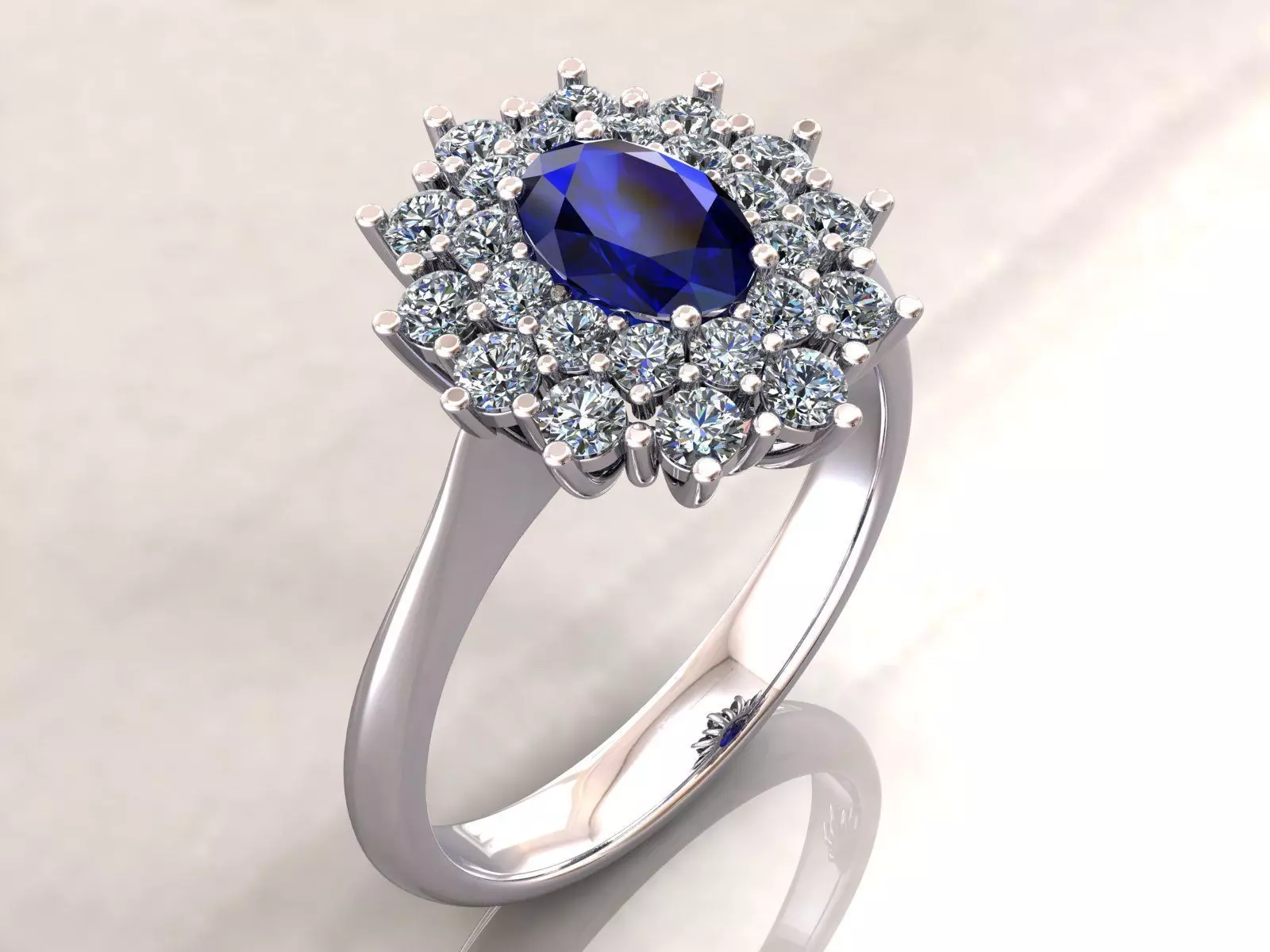 Classic Halo Oval Ring 3D print model