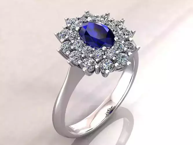 Classic Halo Oval Ring