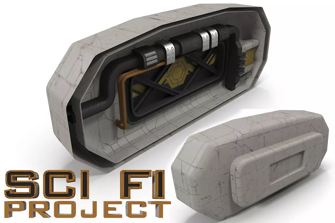 Sci Fi interior dead end Low-poly 3D model