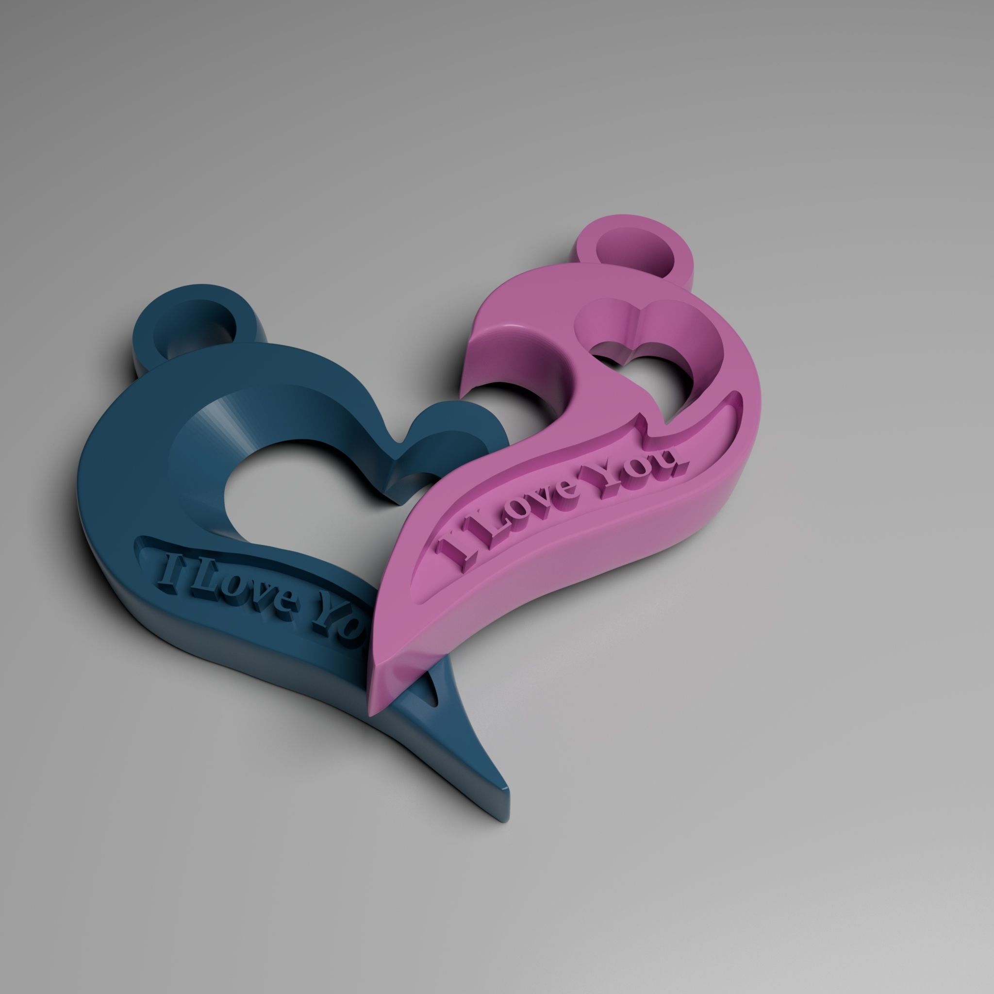 HEART KEY CHAIN 3D print model_2