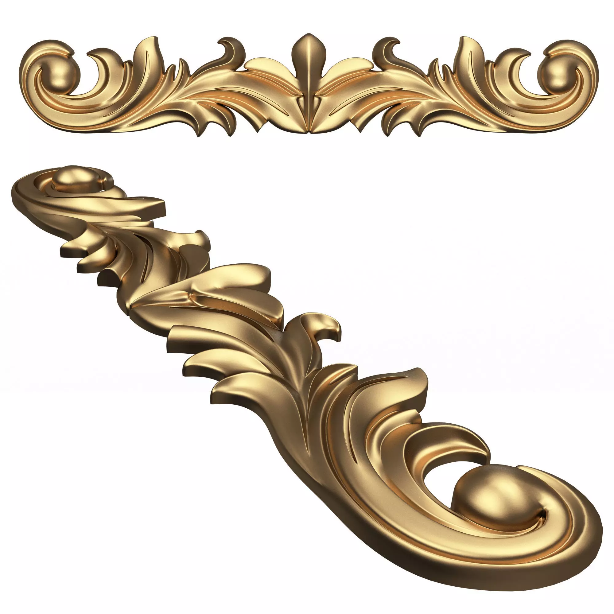 Carved Plaster Molding Decoration 032 Low-poly 3D model