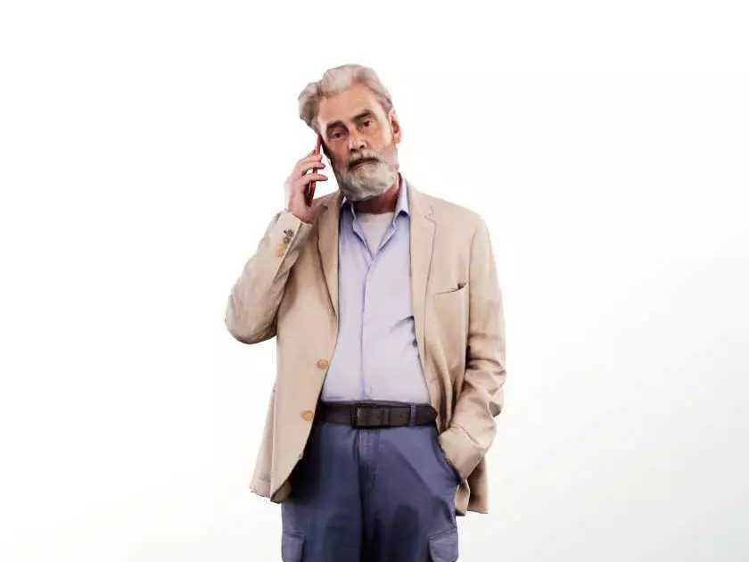 Andreas 13218 - Standing Elegant Older Man Low-poly 3D model
