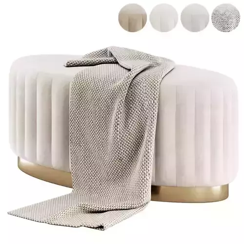  Kirana Oval Ottoman by Baxton Studio