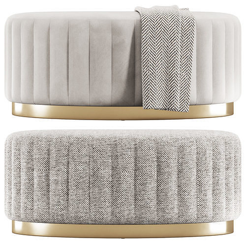 Kirana Oval Ottoman by Baxton Studio 3D model 3