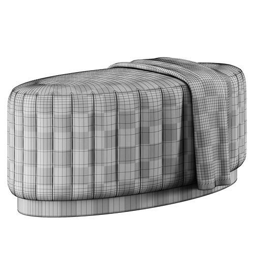 Kirana Oval Ottoman by Baxton Studio 3D model 5