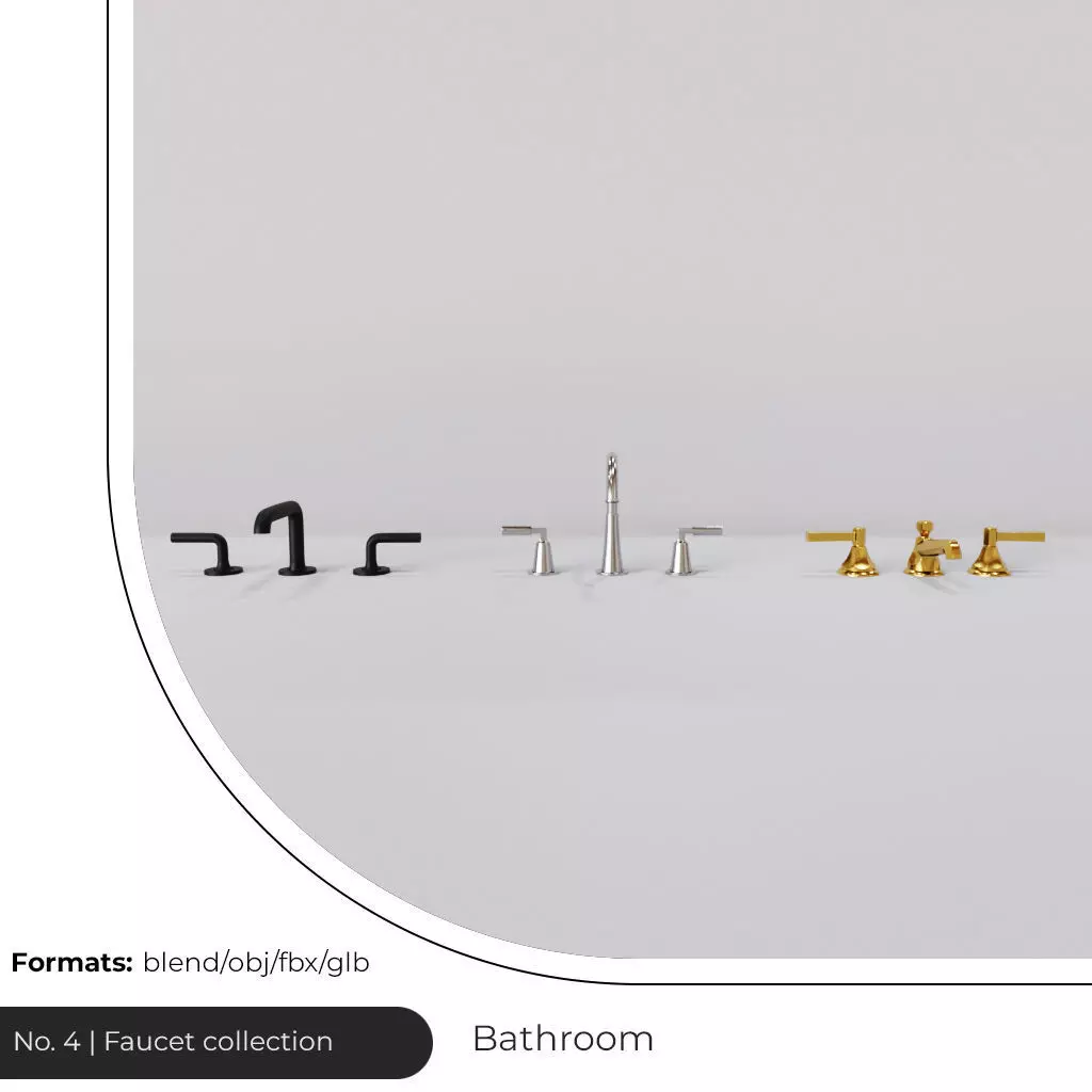 FAUCET collection suitable for modern bathroom design Free low-poly 3D model