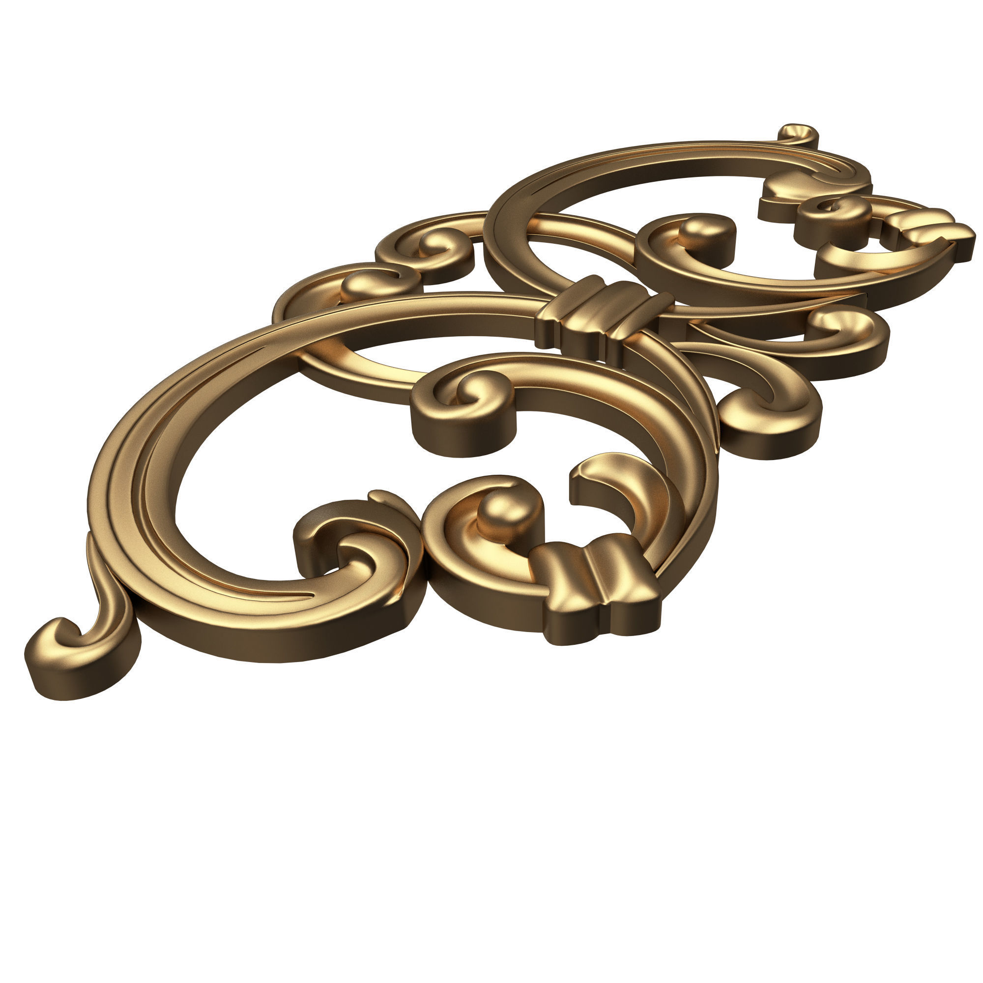 Carved Plaster Molding Decoration 034 Low-poly 3D model_5