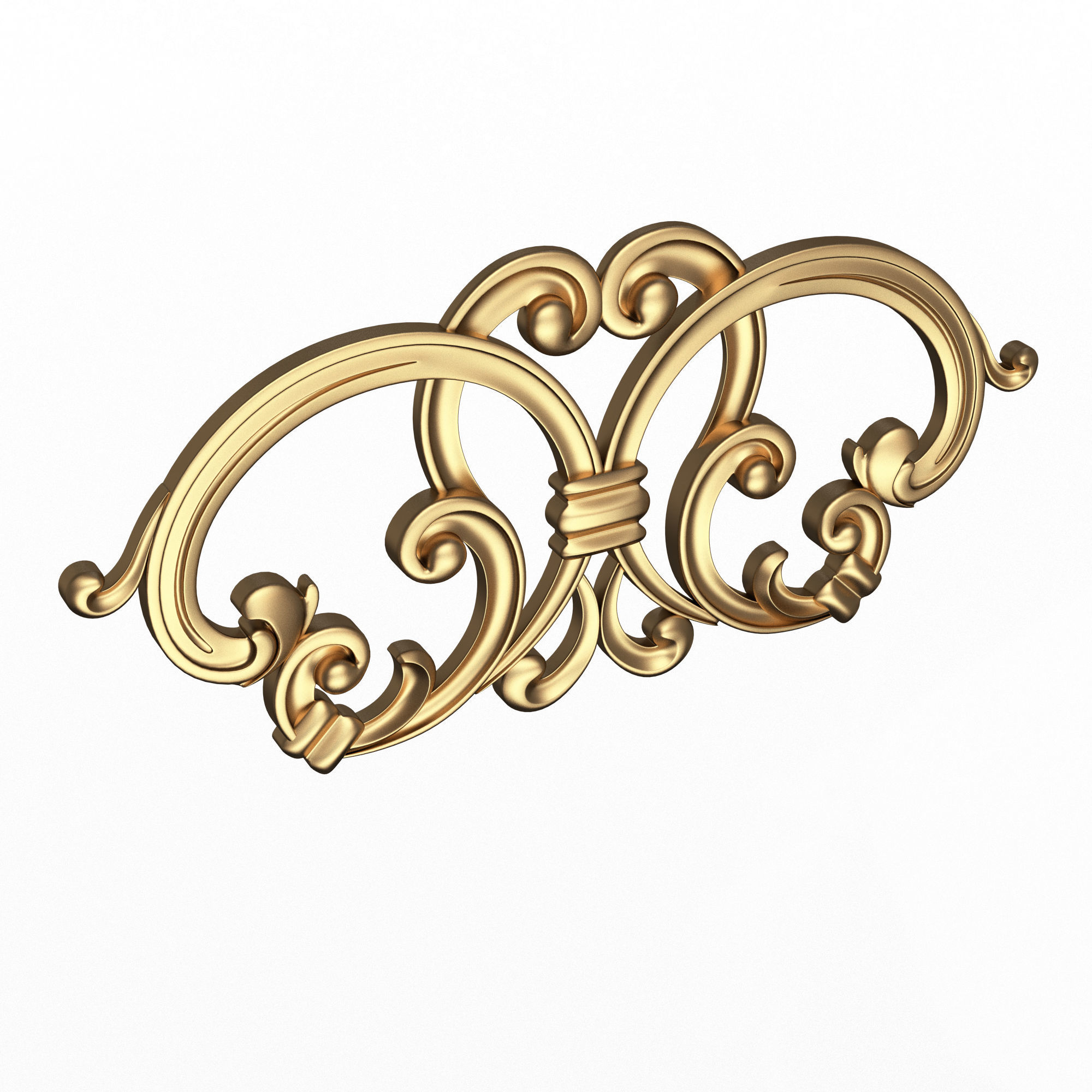 Carved Plaster Molding Decoration 034 Low-poly 3D model_1