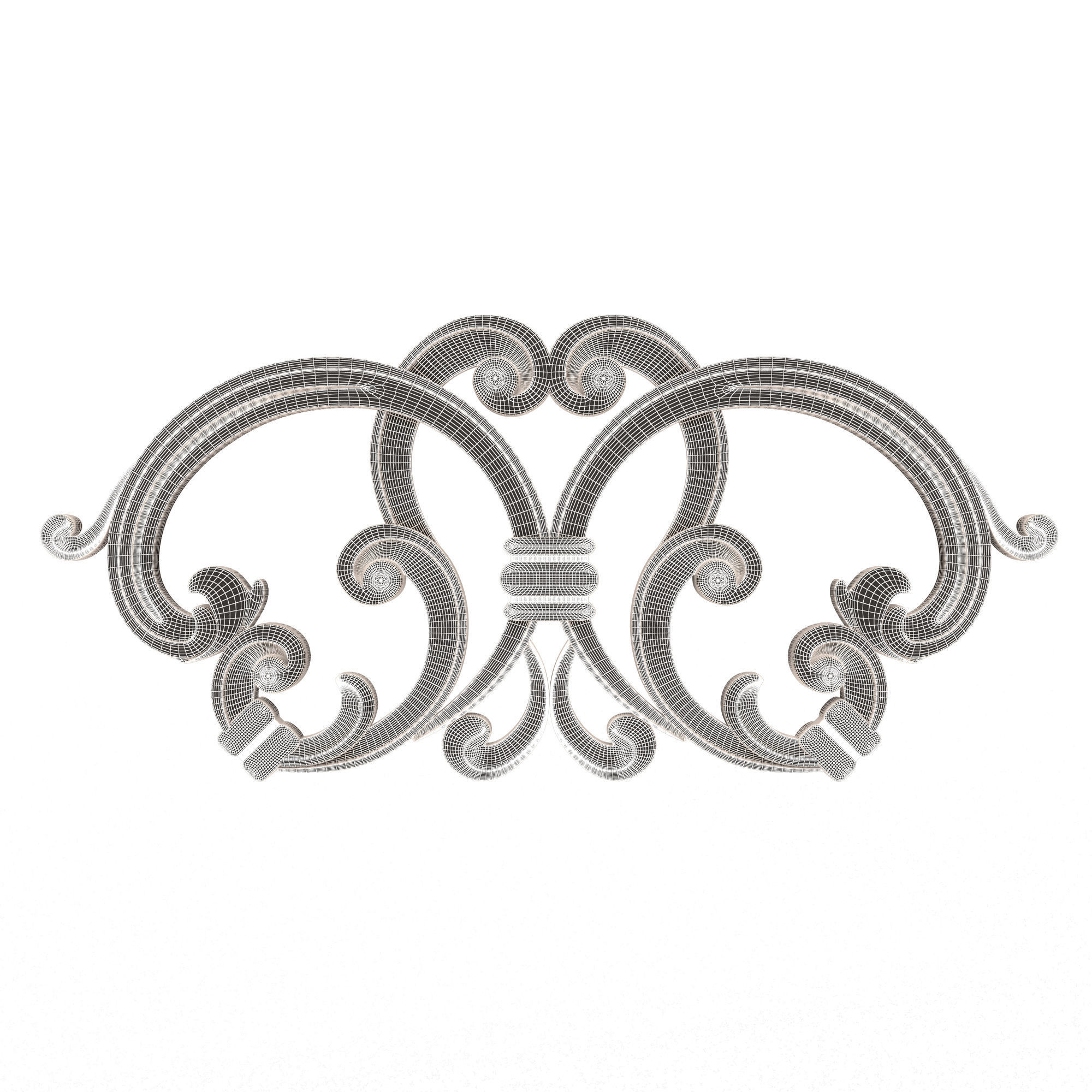 Carved Plaster Molding Decoration 034 Low-poly 3D model_6