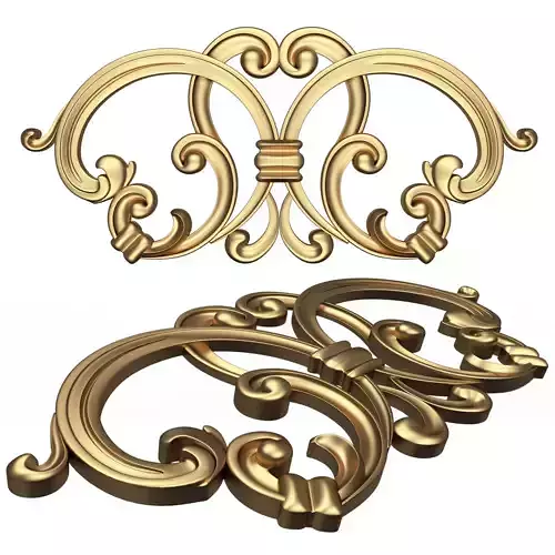 Carved Plaster Molding Decoration 034 Low-poly 3D model