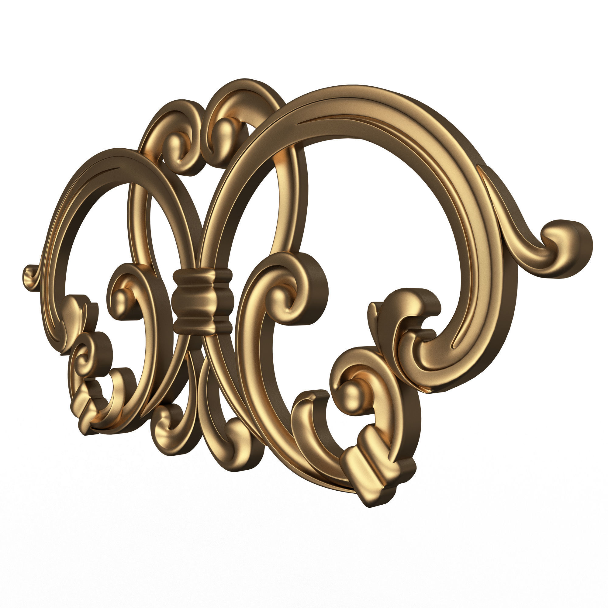 Carved Plaster Molding Decoration 034 Low-poly 3D model_2