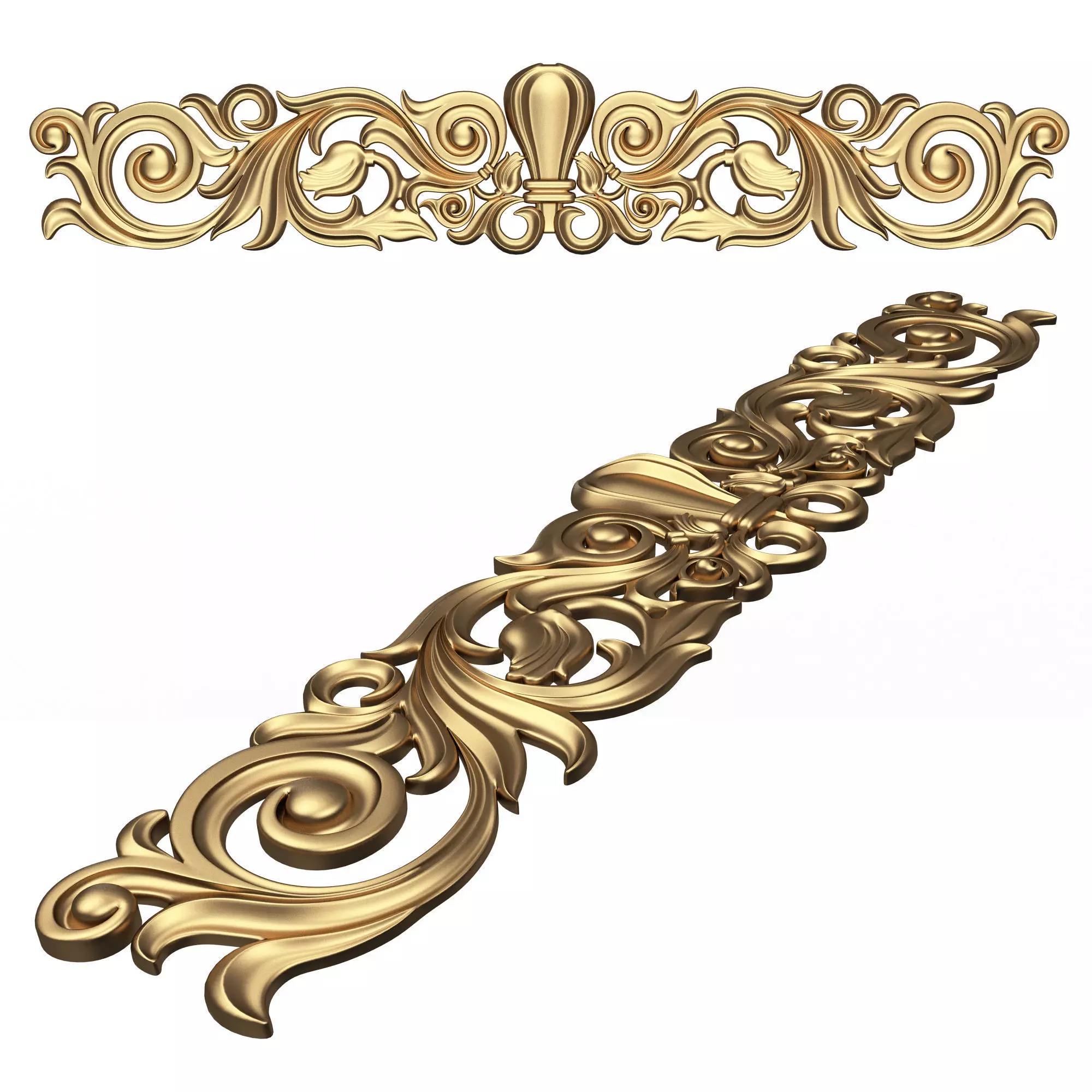 Carved Plaster Molding Decoration 035 Low-poly 3D model