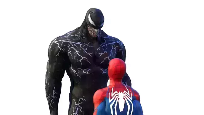 venom vs spiderman 3D model