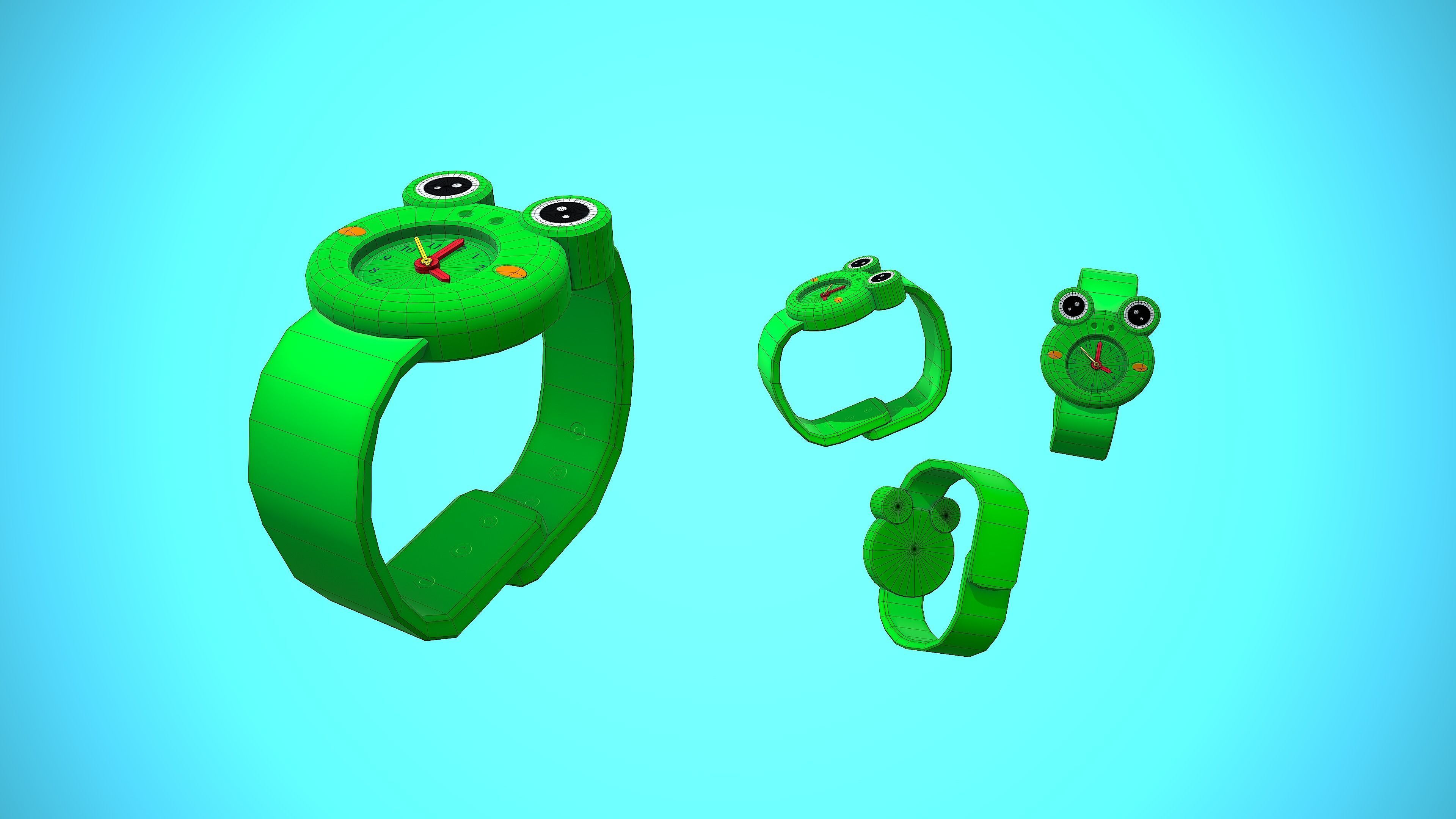 3D model FROG WRIST WATCH CARTOON STYLIZED VR / AR / lowpoly CGTrader