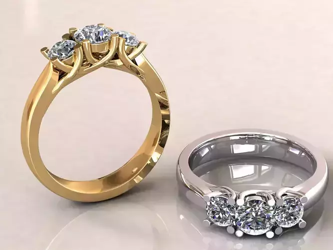 Trilogy Ring 40pt Central Stone