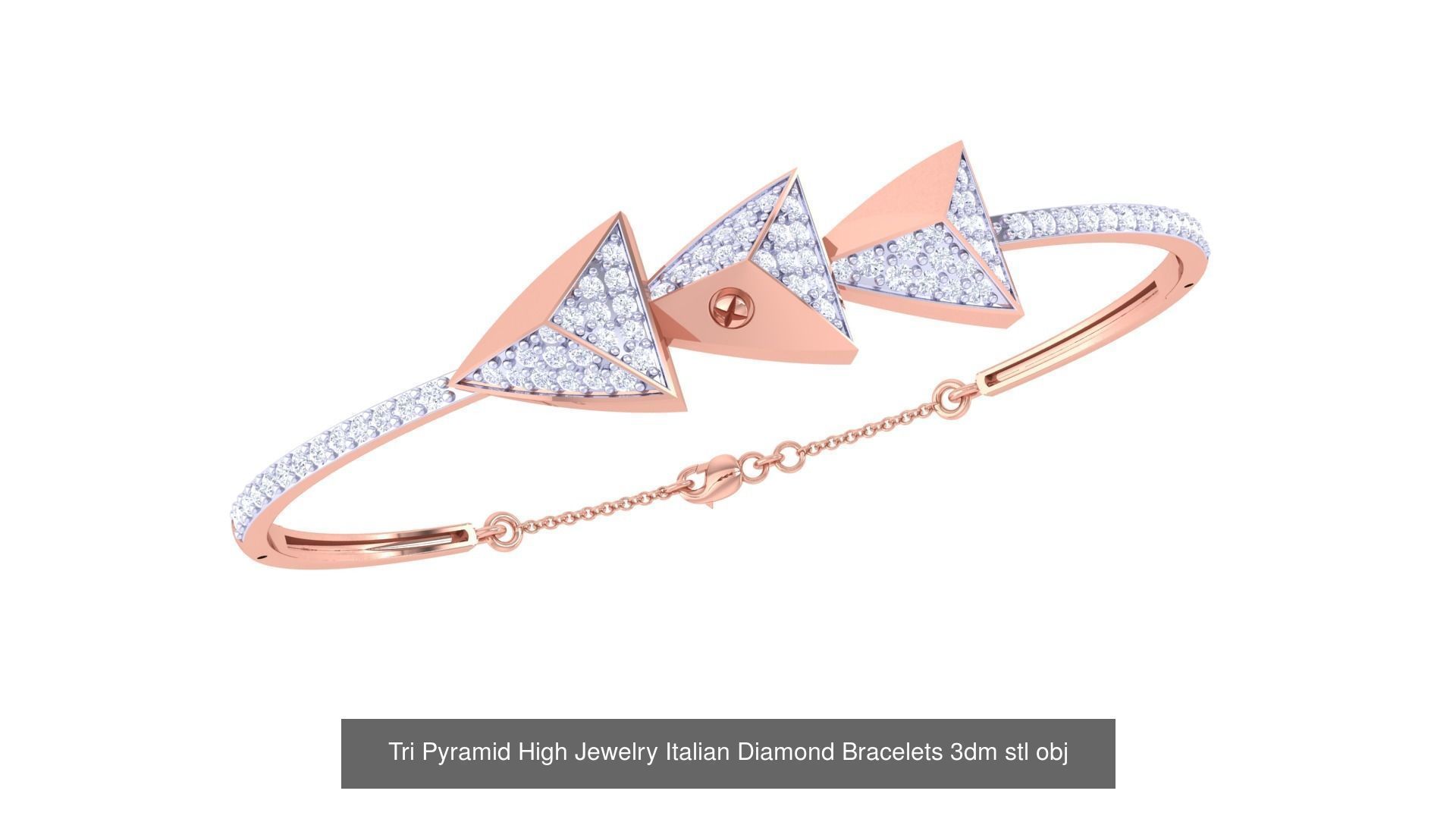 128 High Jewelry Italian Diamond Bracelets 3dm stl 3D Model Collection_33