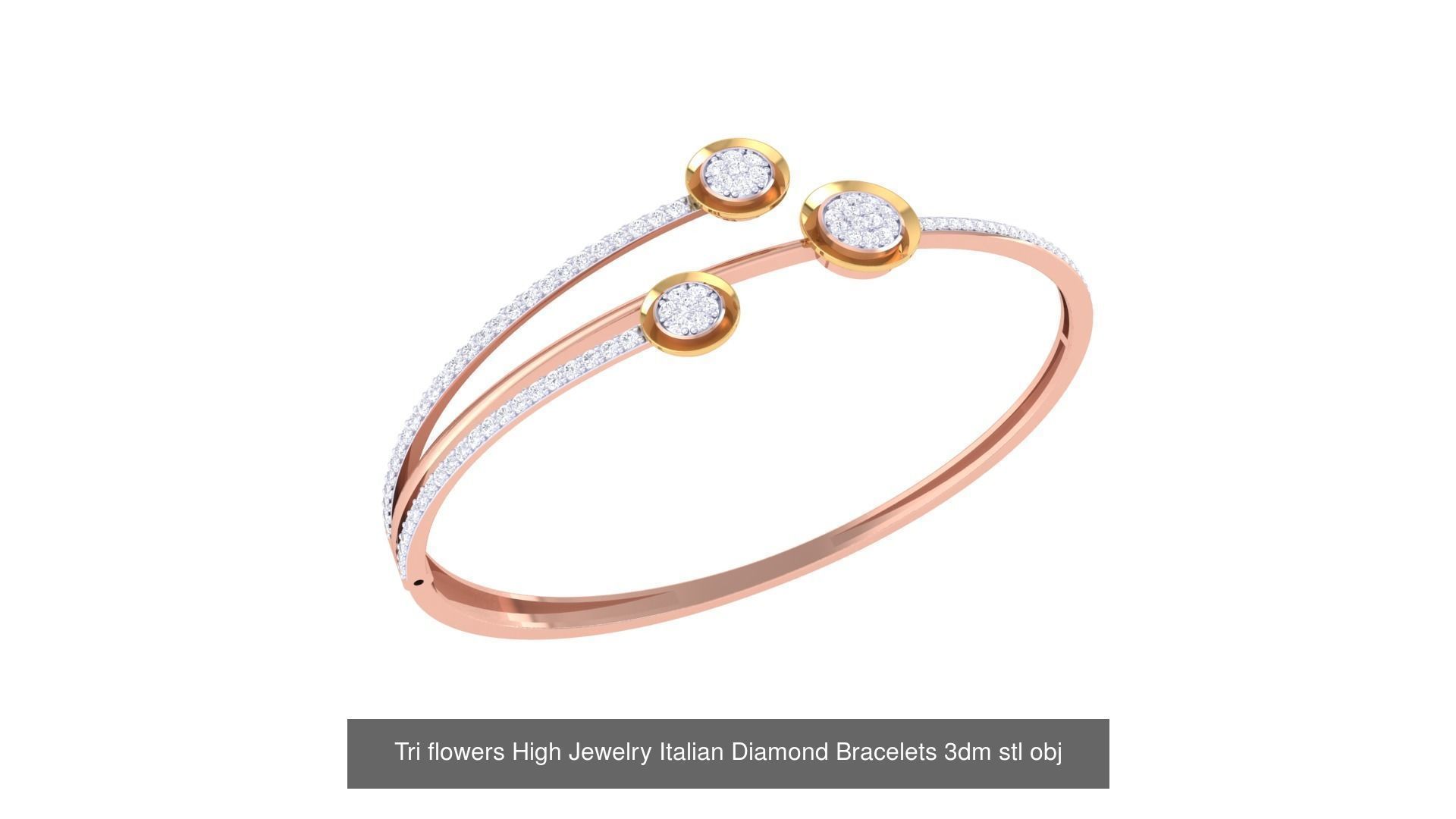 128 High Jewelry Italian Diamond Bracelets 3dm stl 3D Model Collection_75