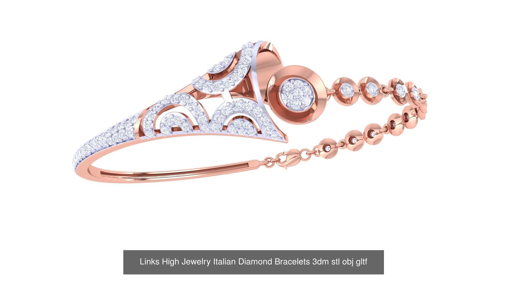 128 High Jewelry Italian Diamond Bracelets 3dm stl 3D Model Collection_42