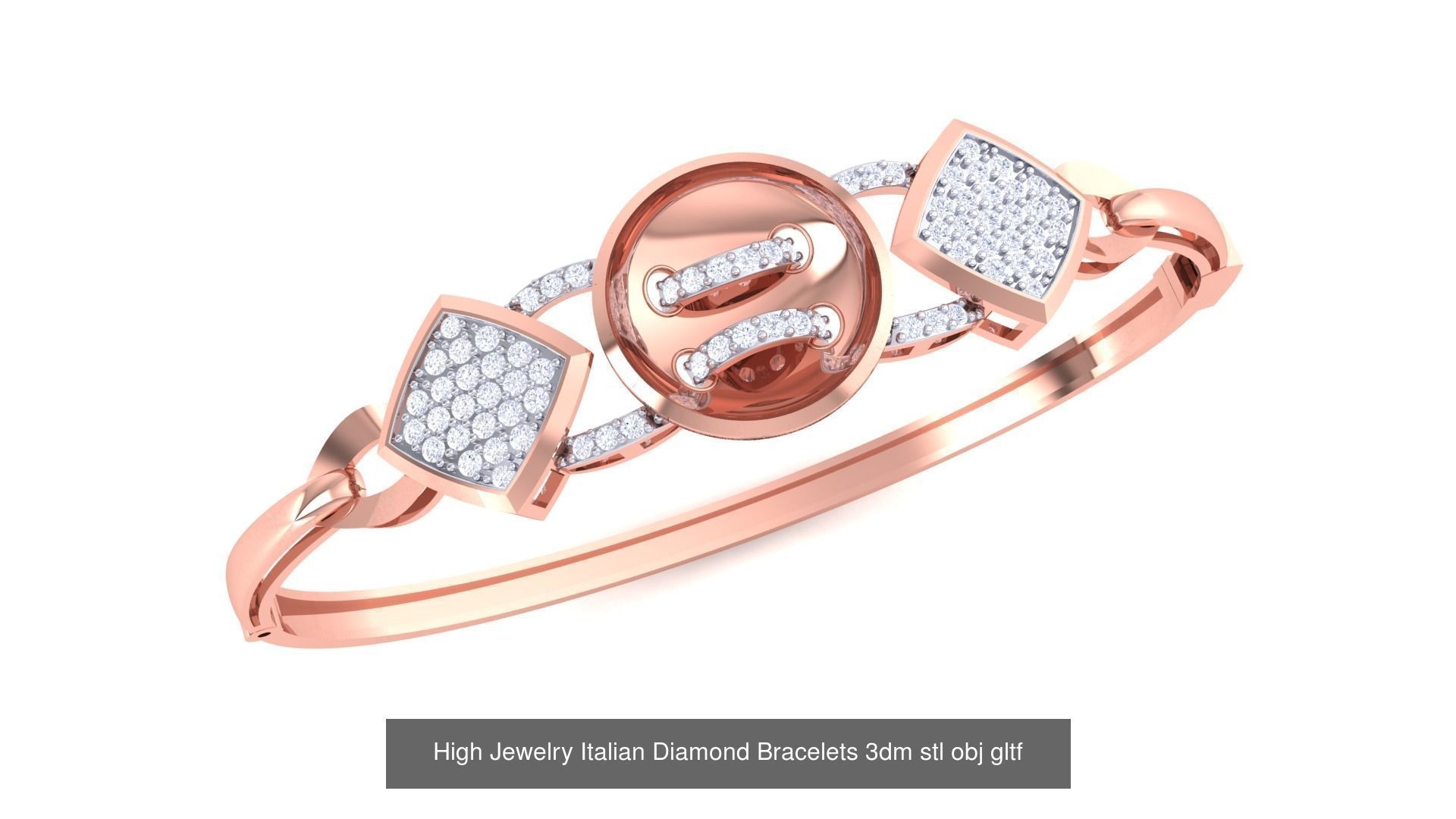 128 High Jewelry Italian Diamond Bracelets 3dm stl 3D Model Collection_127