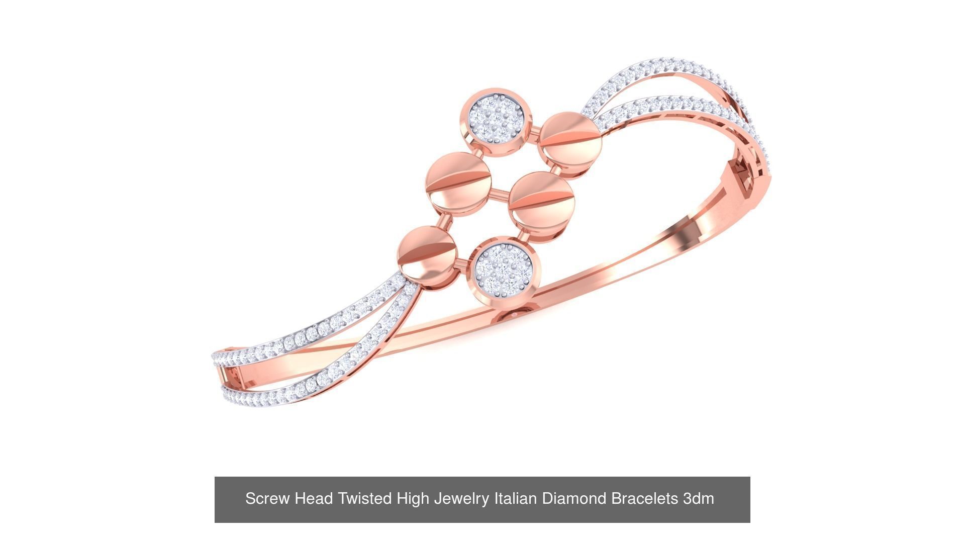 128 High Jewelry Italian Diamond Bracelets 3dm stl 3D Model Collection_130