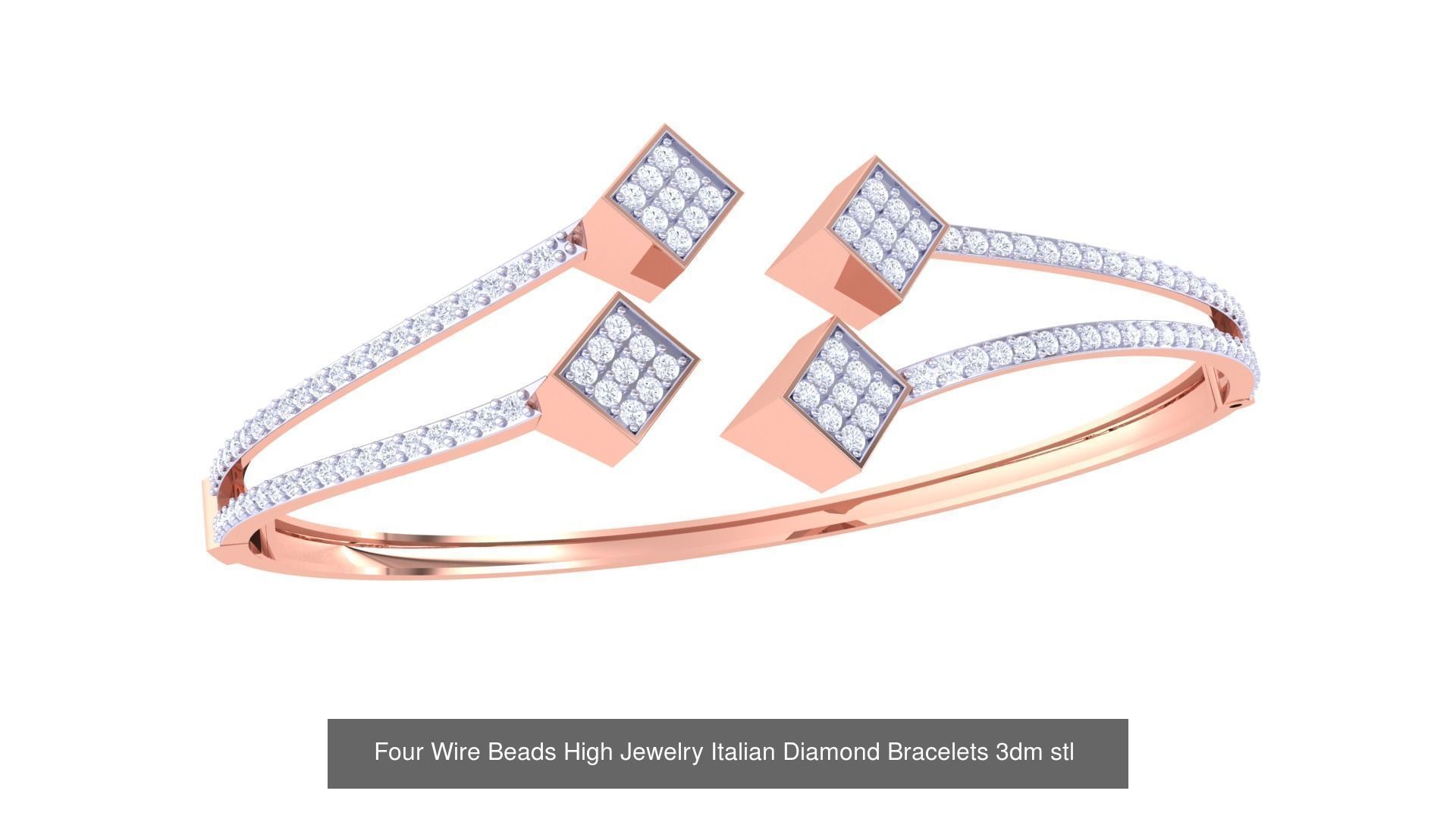 128 High Jewelry Italian Diamond Bracelets 3dm stl 3D Model Collection_55