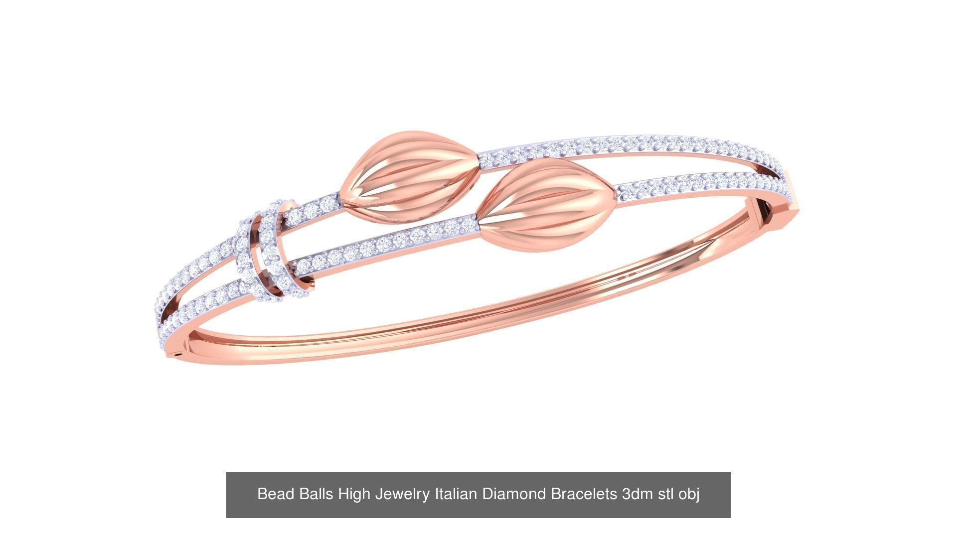 128 High Jewelry Italian Diamond Bracelets 3dm stl 3D Model Collection_46