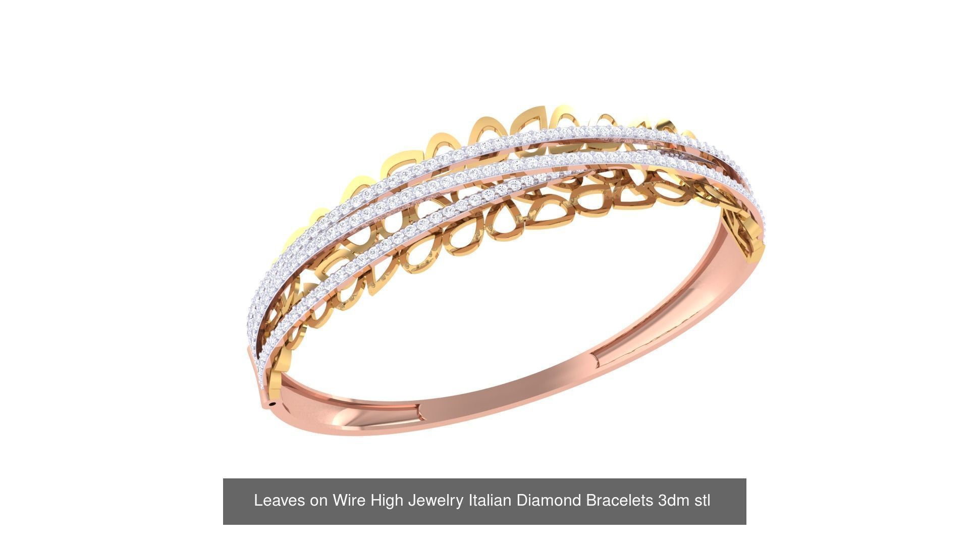 128 High Jewelry Italian Diamond Bracelets 3dm stl 3D Model Collection_82