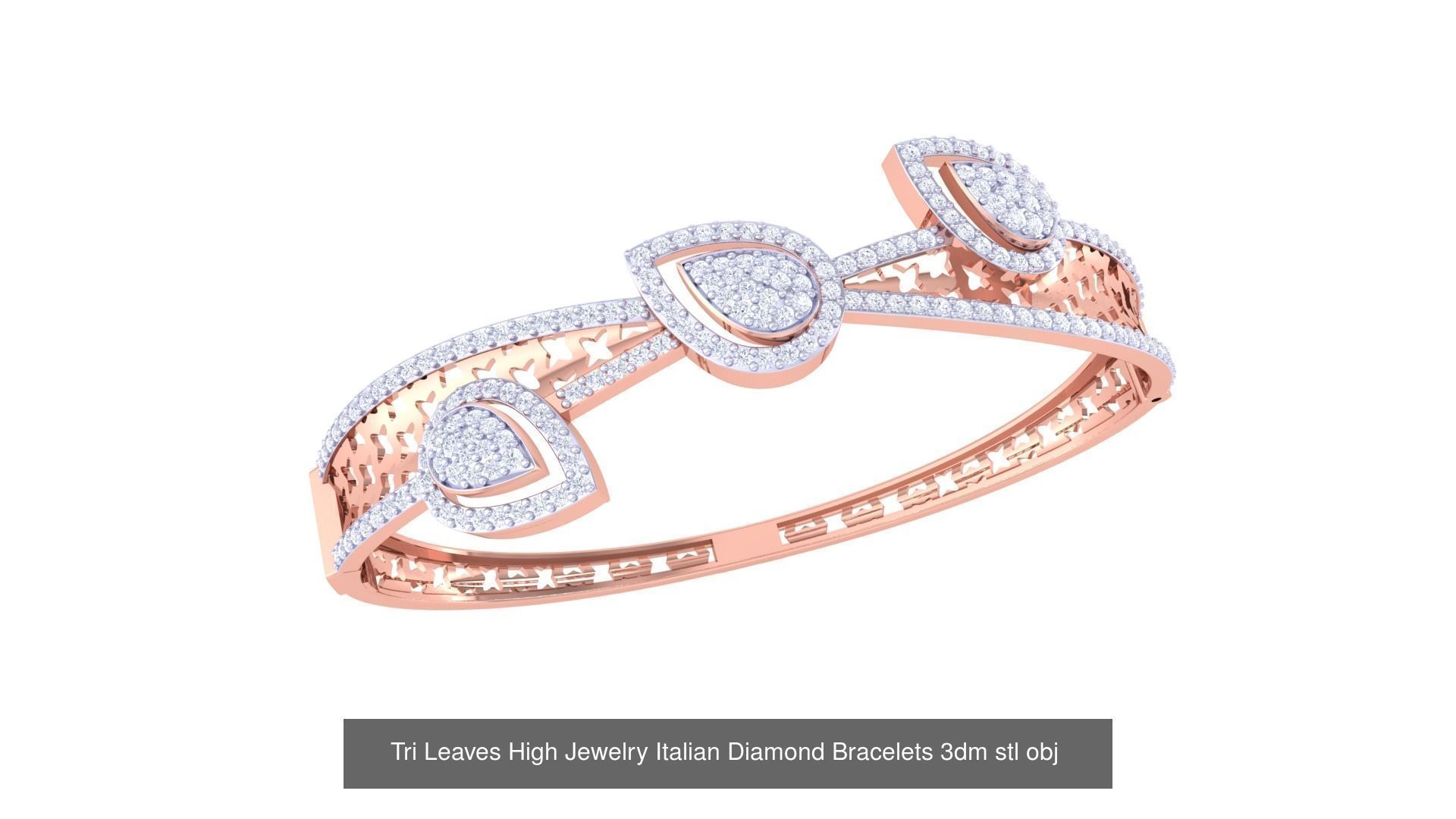 128 High Jewelry Italian Diamond Bracelets 3dm stl 3D Model Collection_21