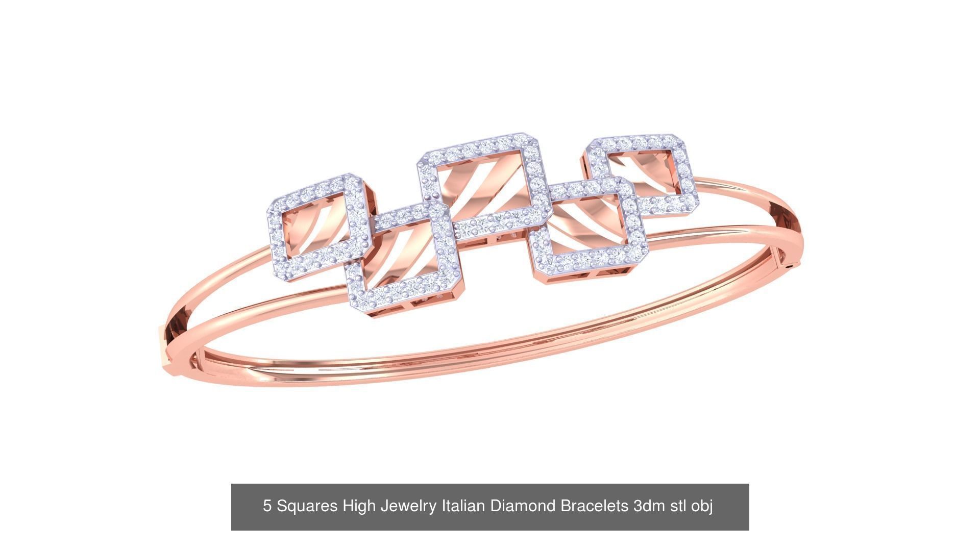 128 High Jewelry Italian Diamond Bracelets 3dm stl 3D Model Collection_64