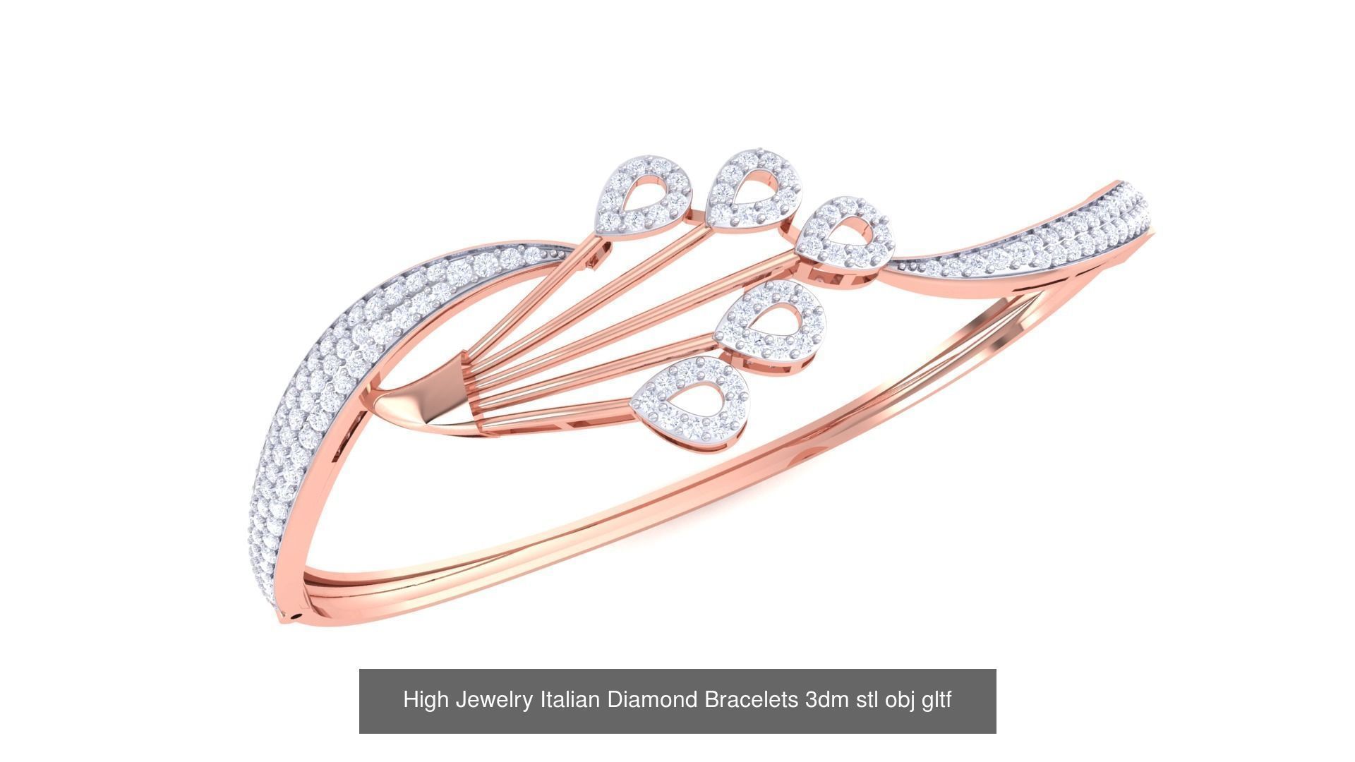 128 High Jewelry Italian Diamond Bracelets 3dm stl 3D Model Collection_133