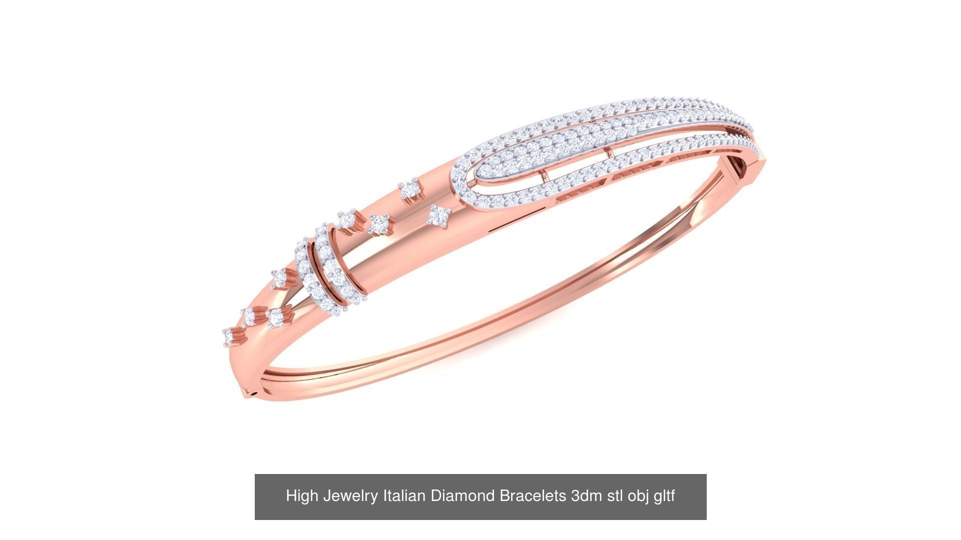 128 High Jewelry Italian Diamond Bracelets 3dm stl 3D Model Collection_137
