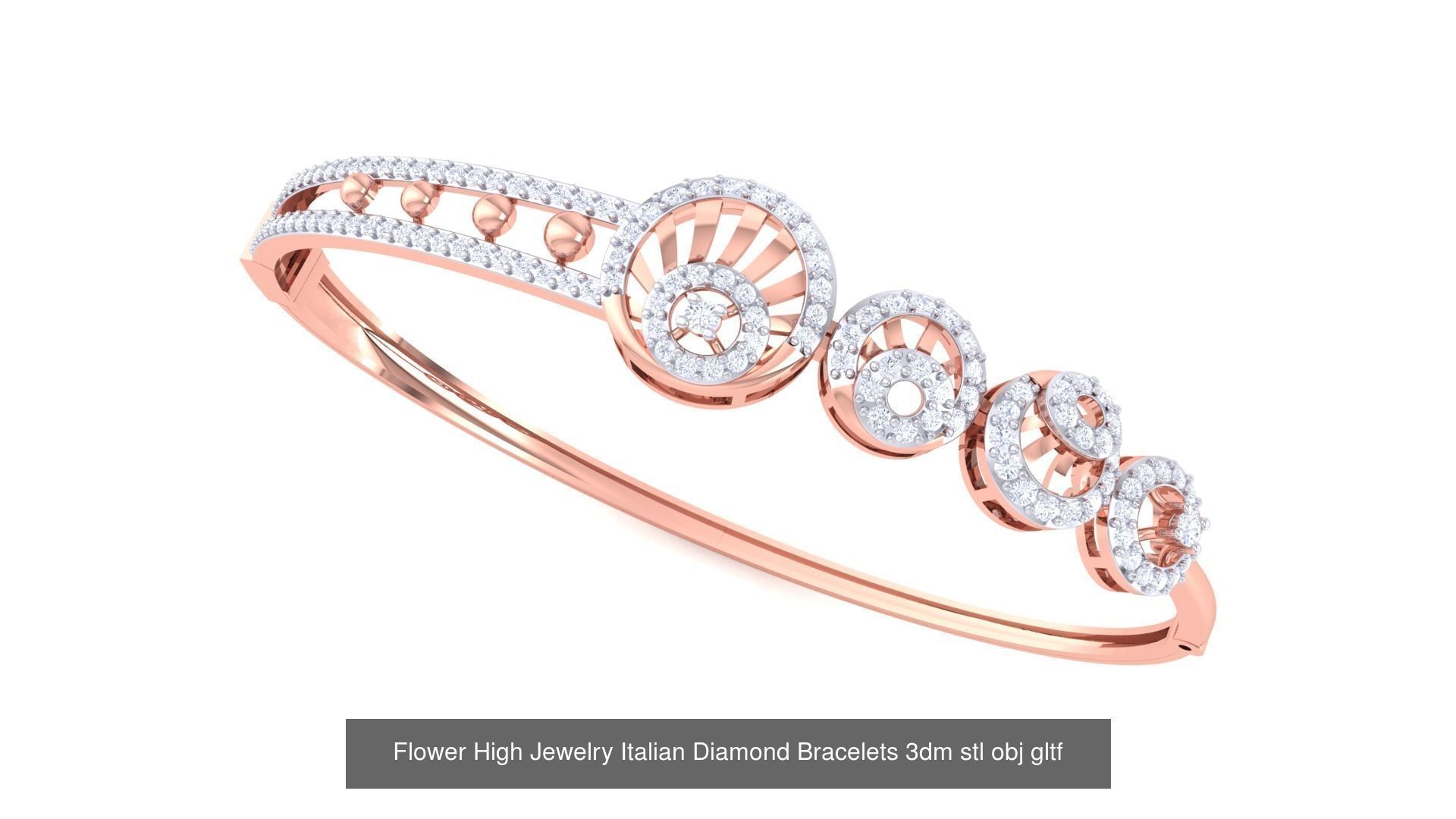 128 High Jewelry Italian Diamond Bracelets 3dm stl 3D Model Collection_139